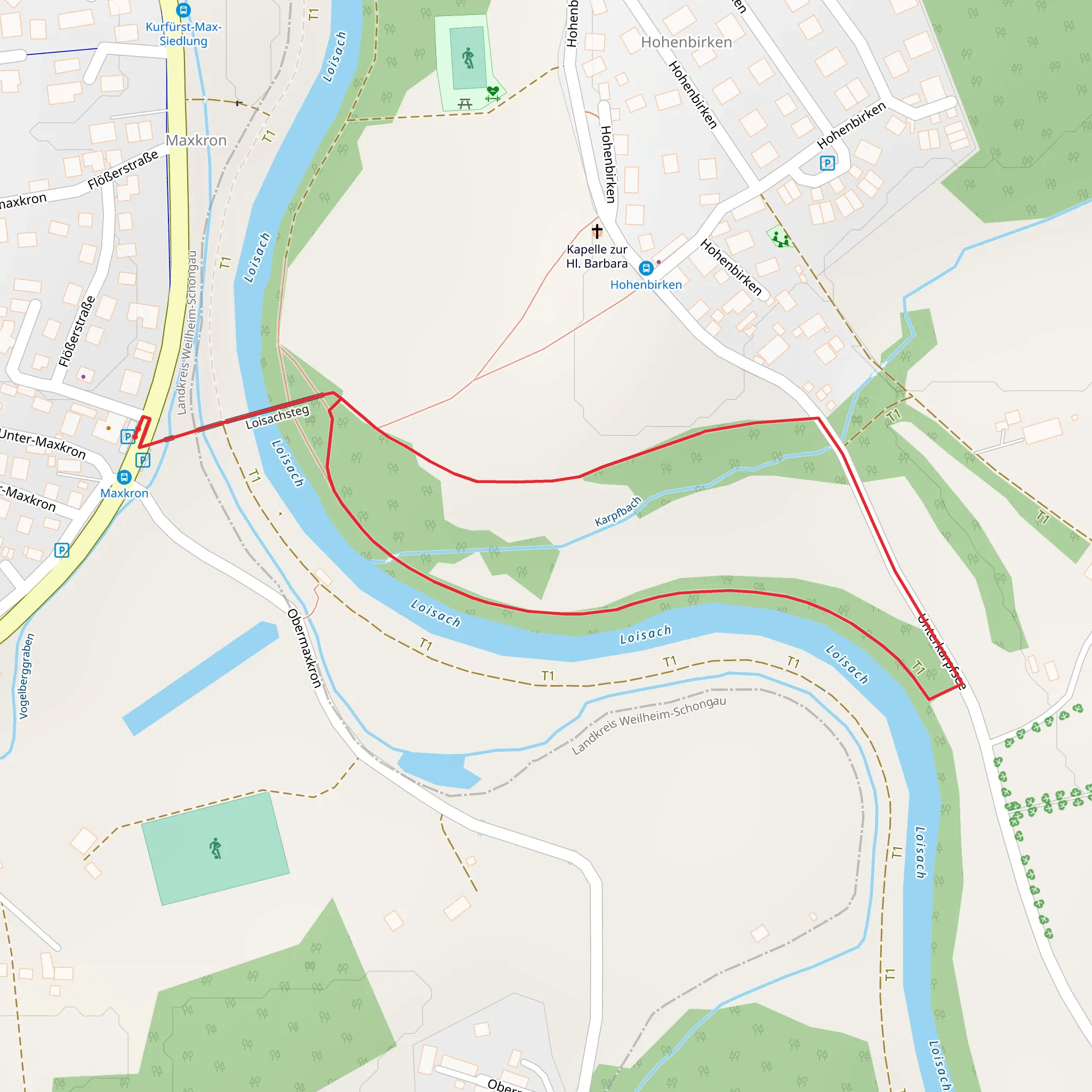 Loisachsteg Loop mobile static map