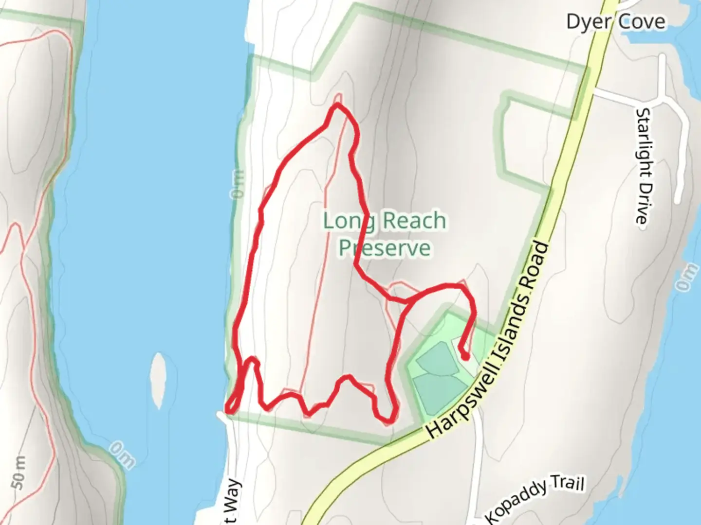 An image depicting the trail Fales Hill Loop and its surrounding area.