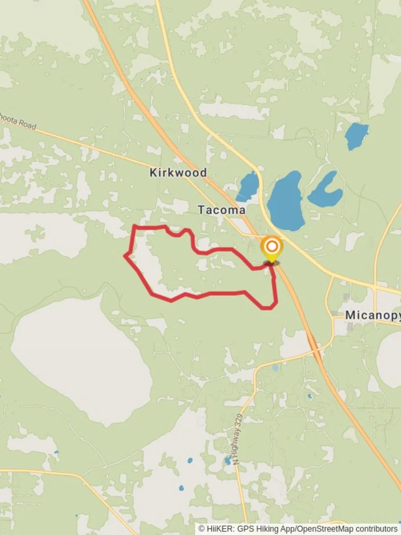 An image depicting the trail Barr Hammock Preserve Loop and its surrounding area.