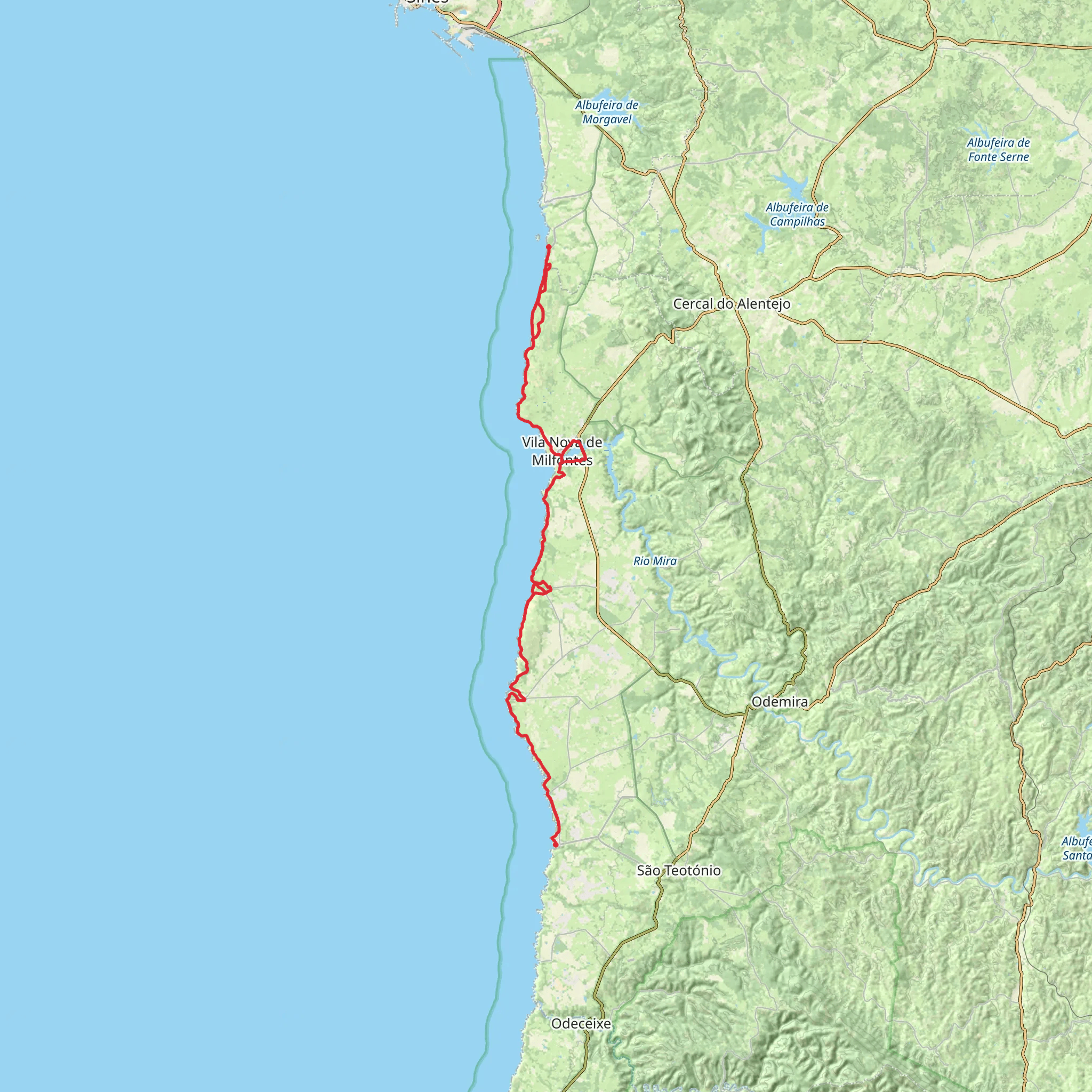 Rota Vicentina (Fishermen’s Trail) 6-Day Gentle Tour (Hillwalk Tours) mobile static map