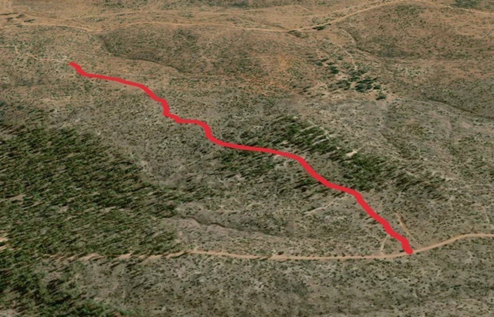 An image depicting the trail Section Line Trail and its surrounding area.