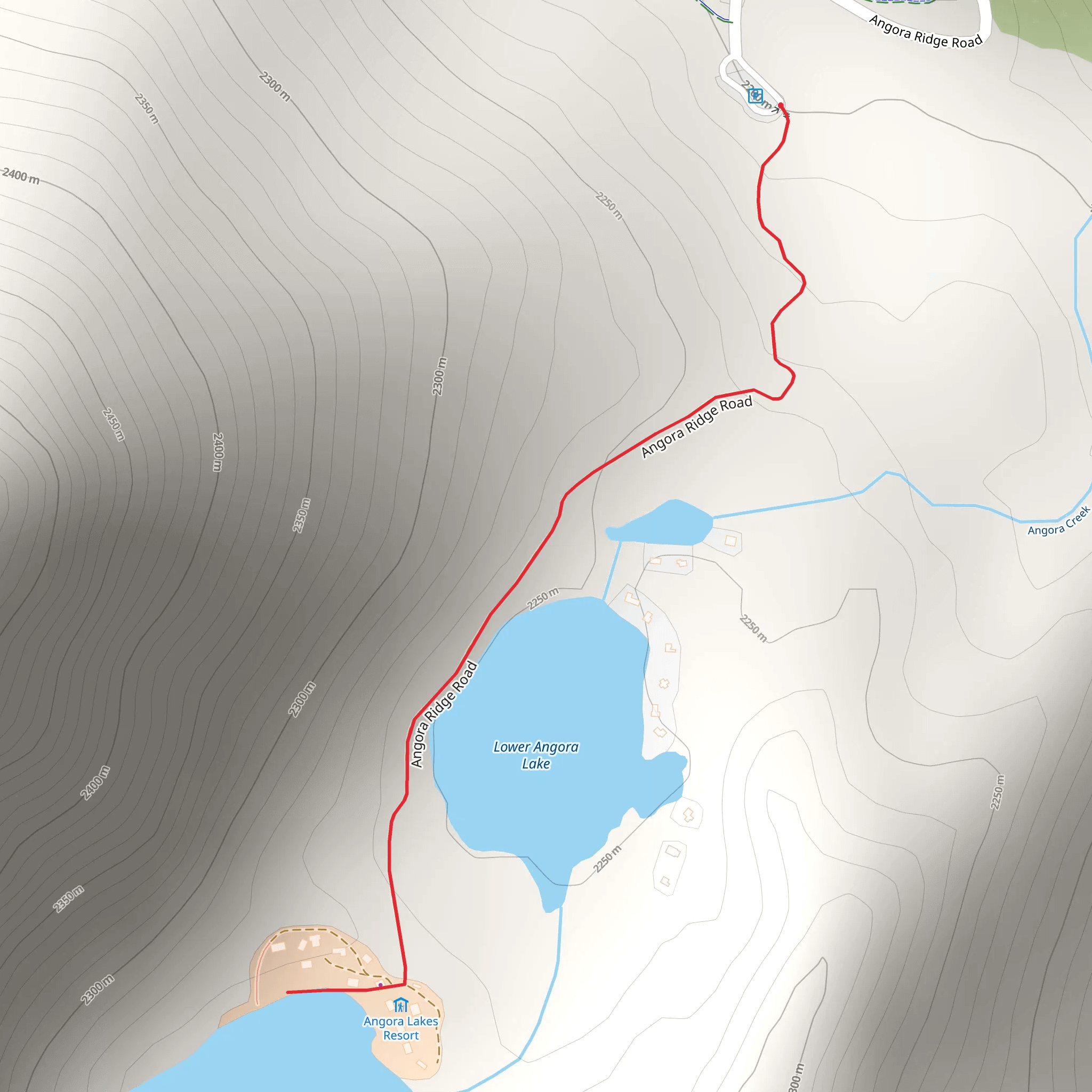 Upper Angora Lake mobile static map