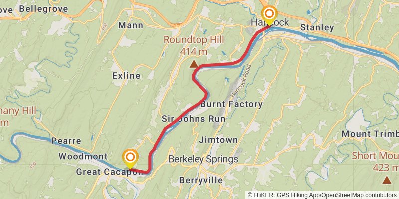Great Allegheny Passage stage 10 Map