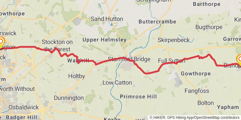 Blackpool to Bridlington - York stage 10 Map