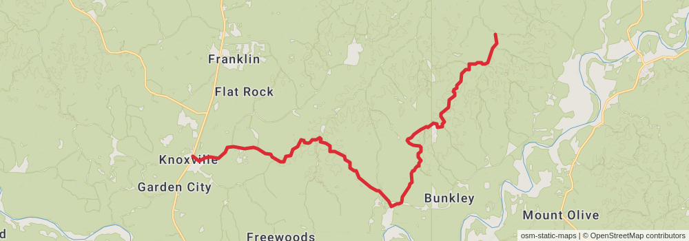 American Perimeter Trail - The South Primary stage 20 Map