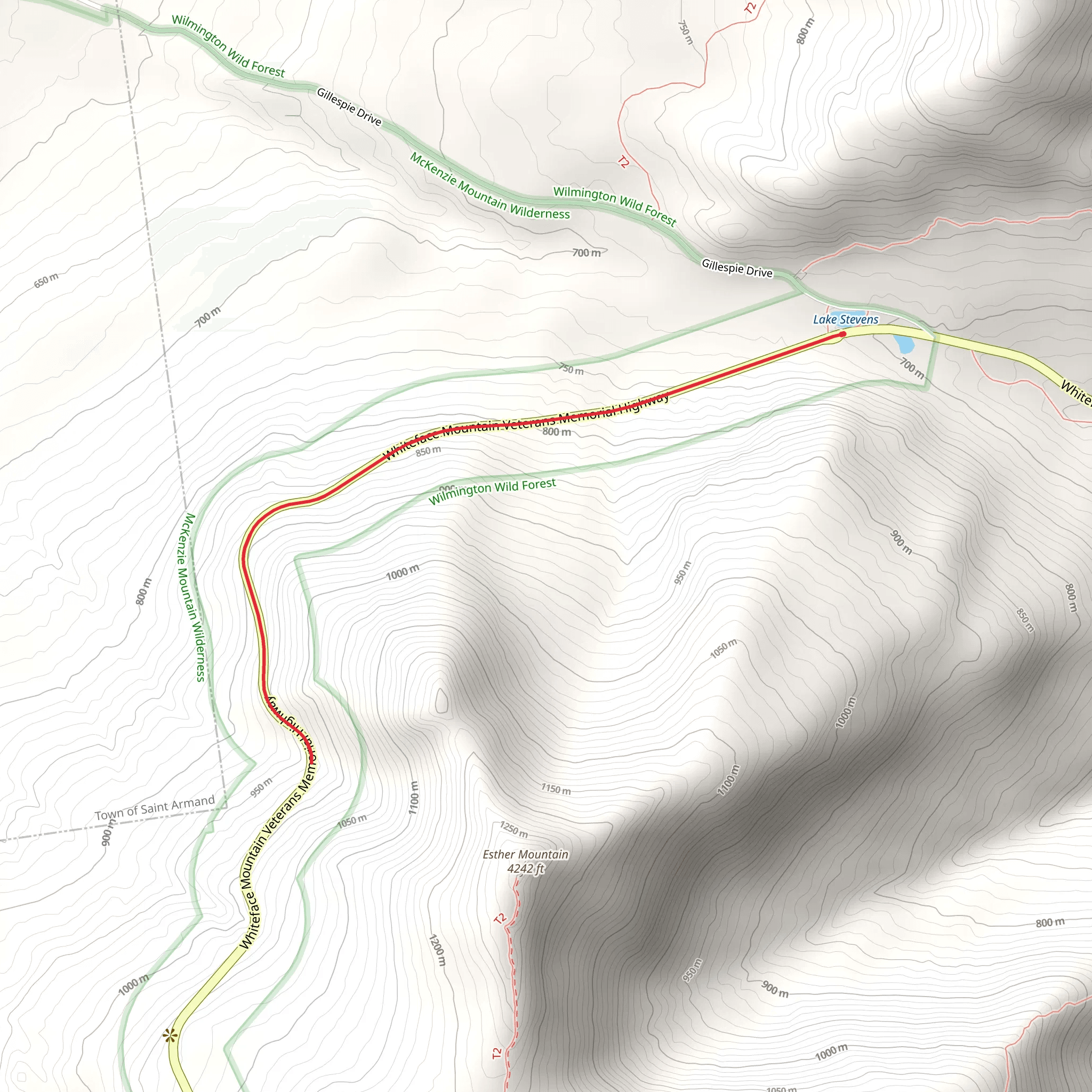 Whiteface Memorial Way mobile static map
