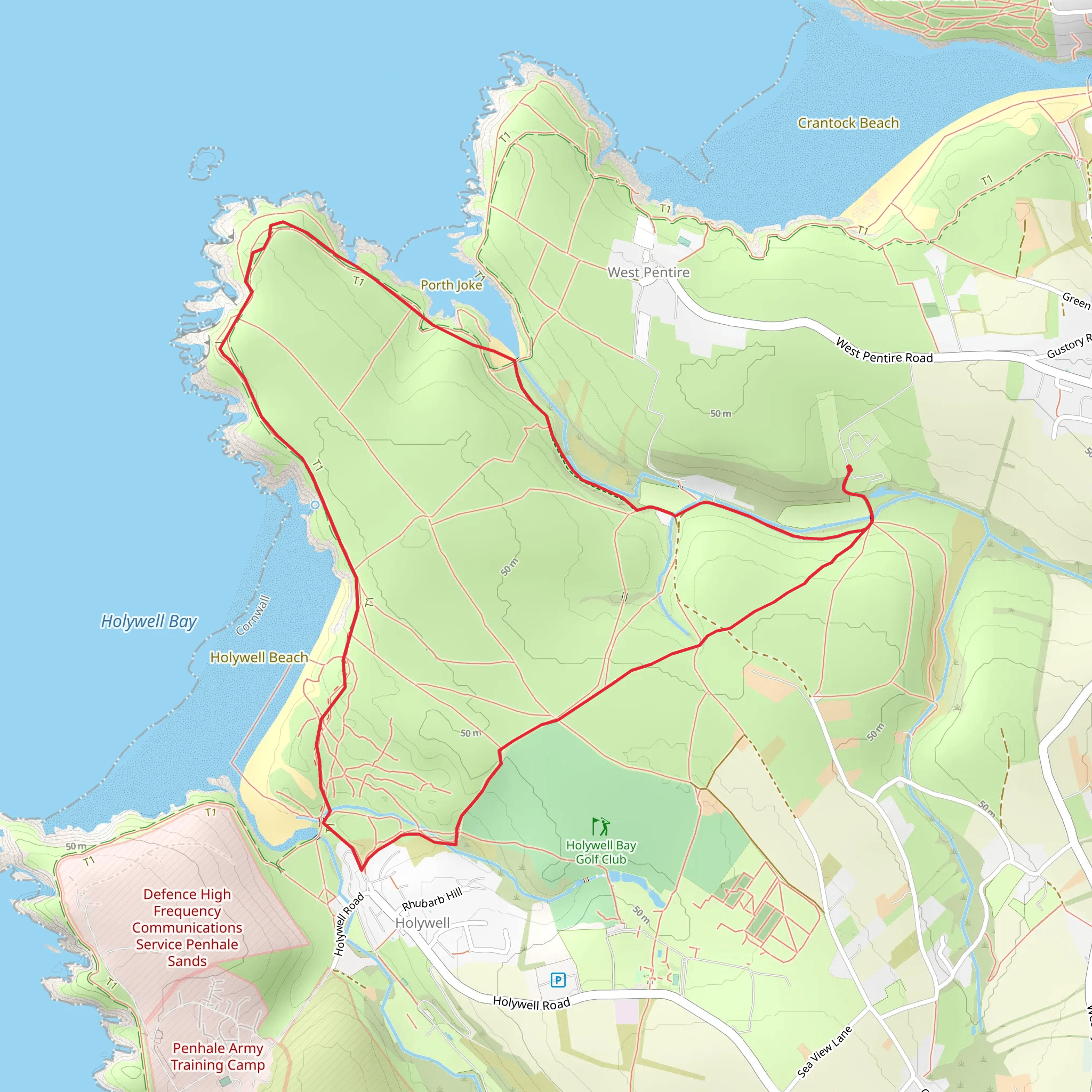 Treago Farm - Kelsey Head and Holywell Walk mobile static map