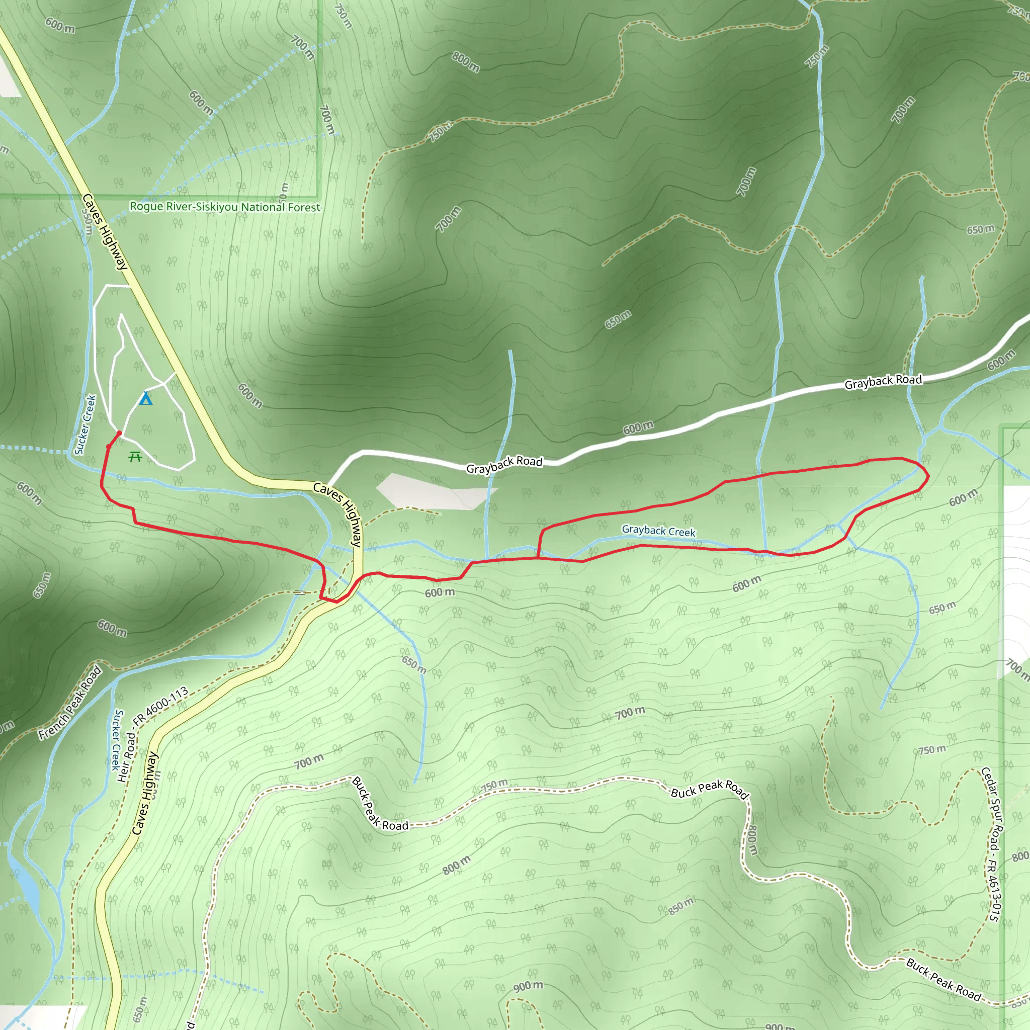 Grayback Interpretive Loop Trail mobile static map