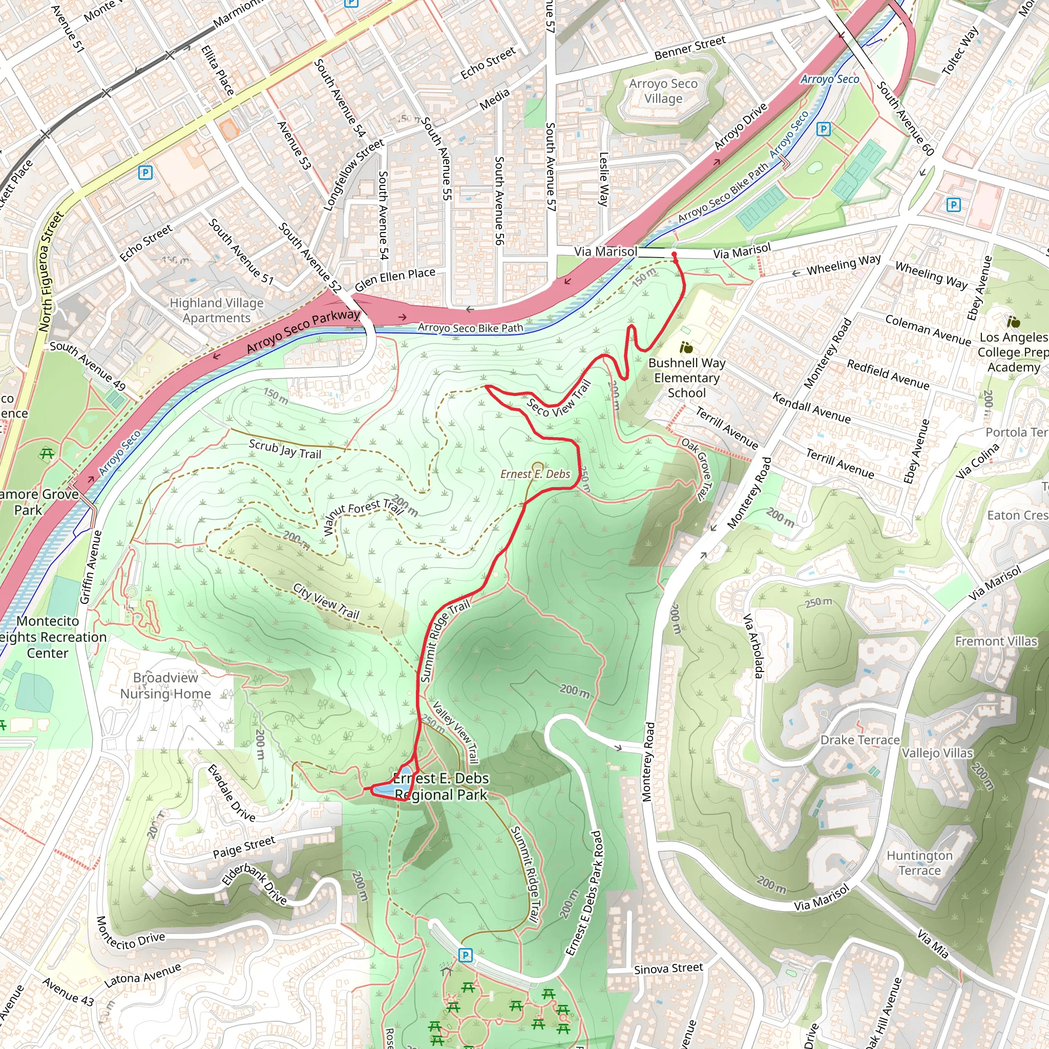 Debs Lake Loop via Seco View Trail mobile static map