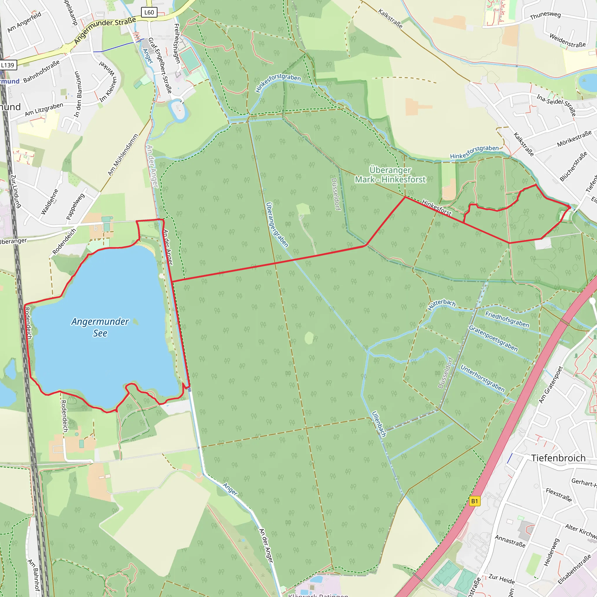 Angermunder See Loop mobile static map