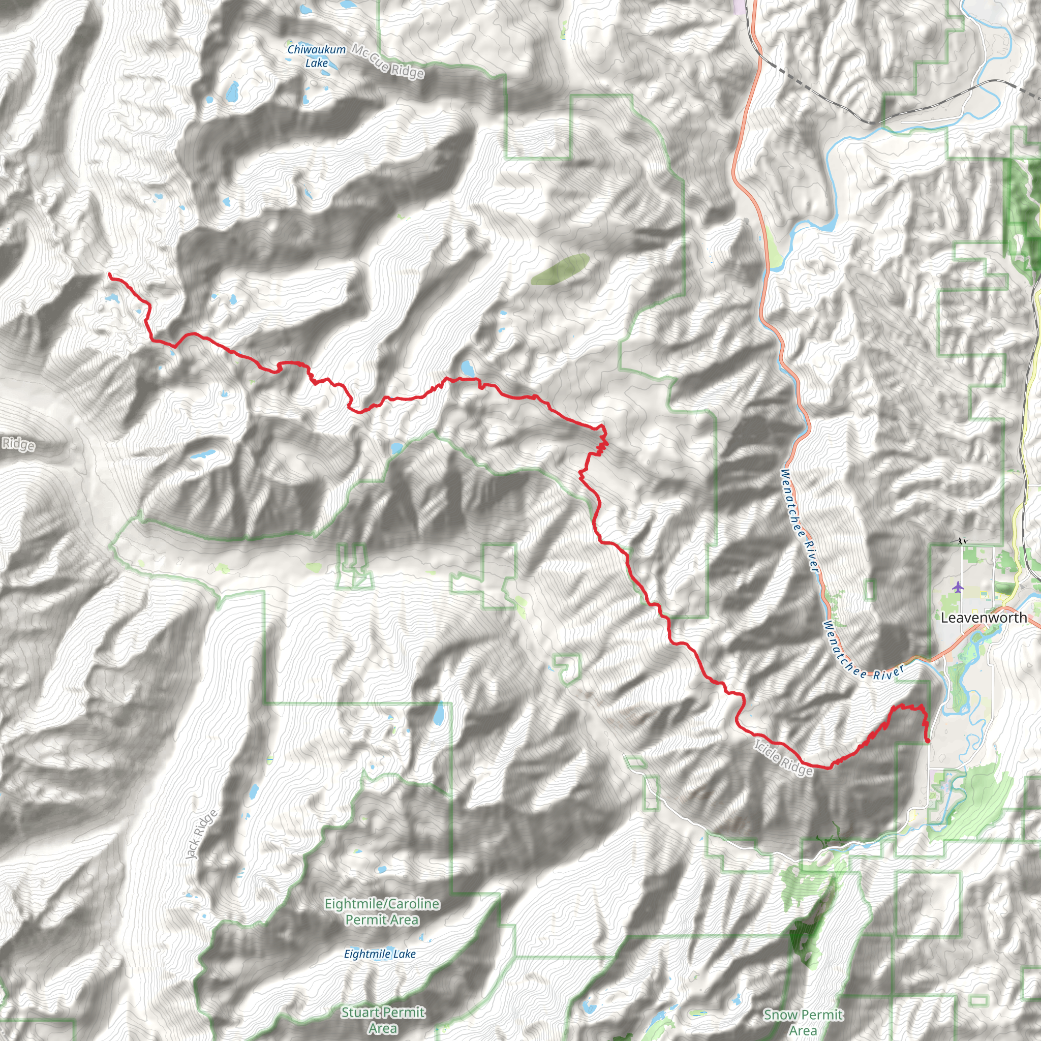 Icicle Ridge Trail mobile static map