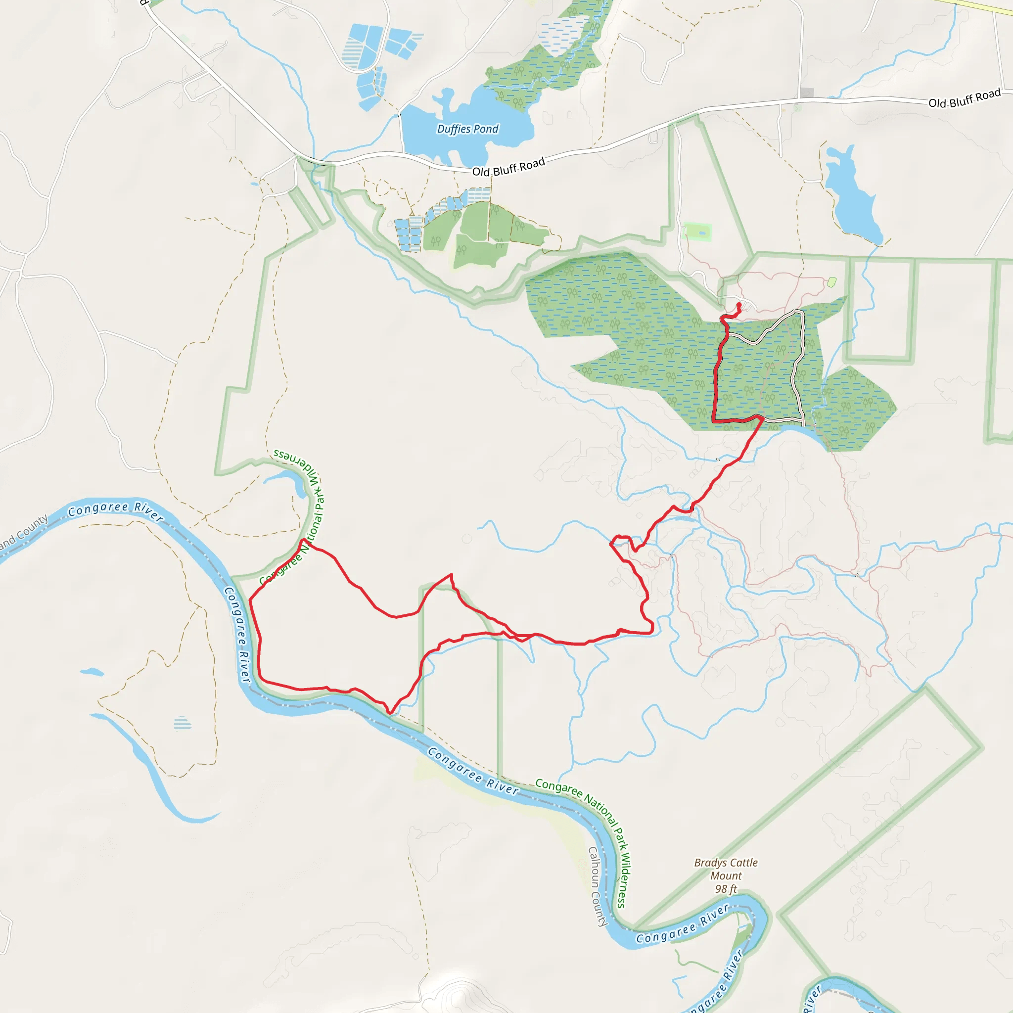 Boardwalk - Congaree River Loop Trail mobile static map
