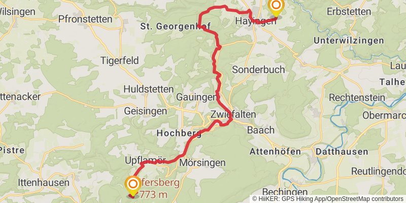 Schwäbische Alb Südrand - Weg HW 2 stage 10 Map
