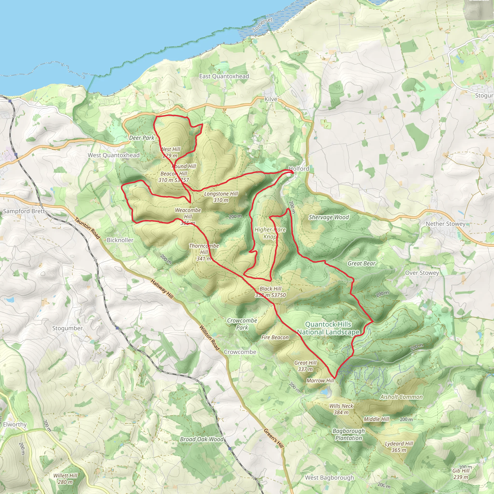 Adder Wood, Round Plantation and West Hill Loop mobile static map