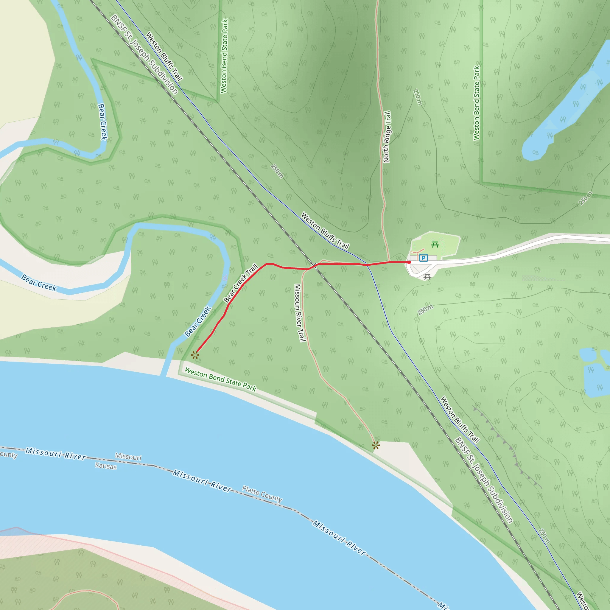 Bear Creek Trail mobile static map