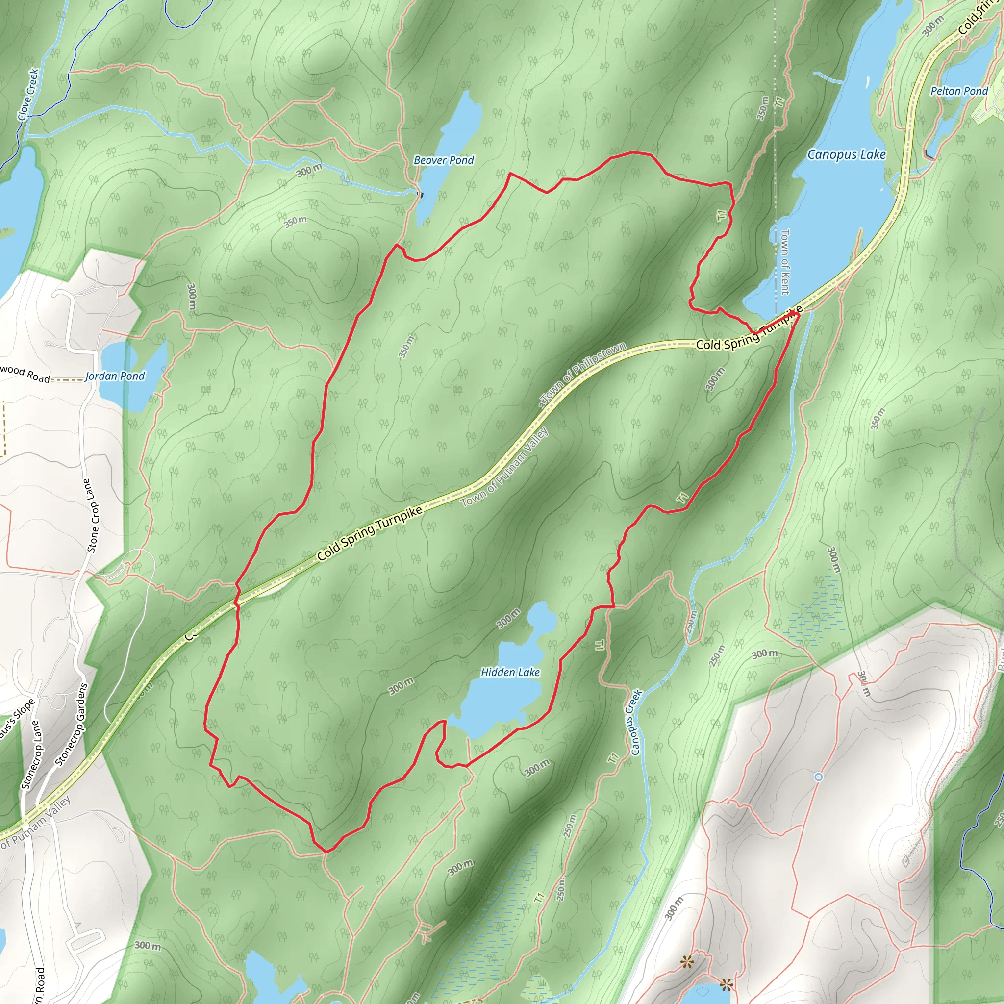 Hidden Lake and Canopus Lake Loop via Charcoal Burners Trail mobile static map