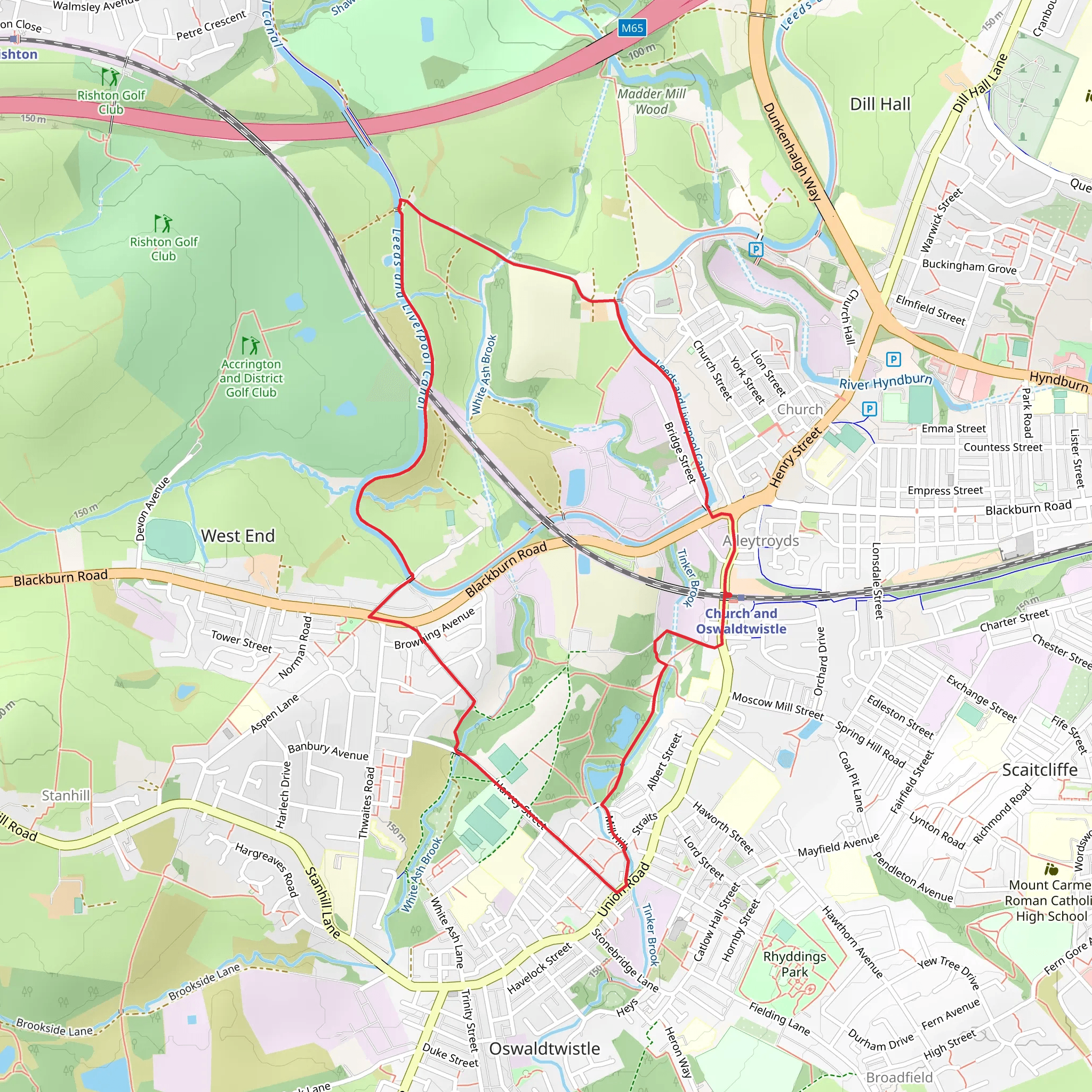 Cote Holme and Foxhill Bank Towing Path mobile static map