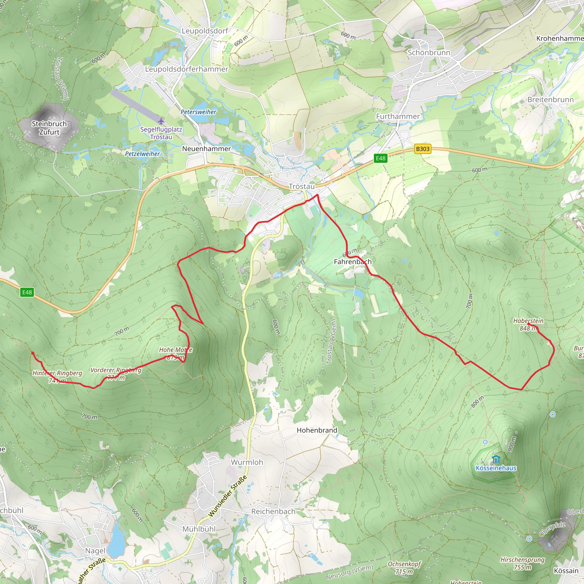 Girgelthoehle to Haberstein via Troestau mobile static map