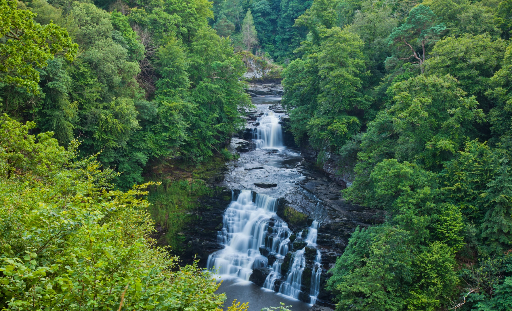 An image depicting the trail New Lanark and Falls of Clyde and its surrounding area.