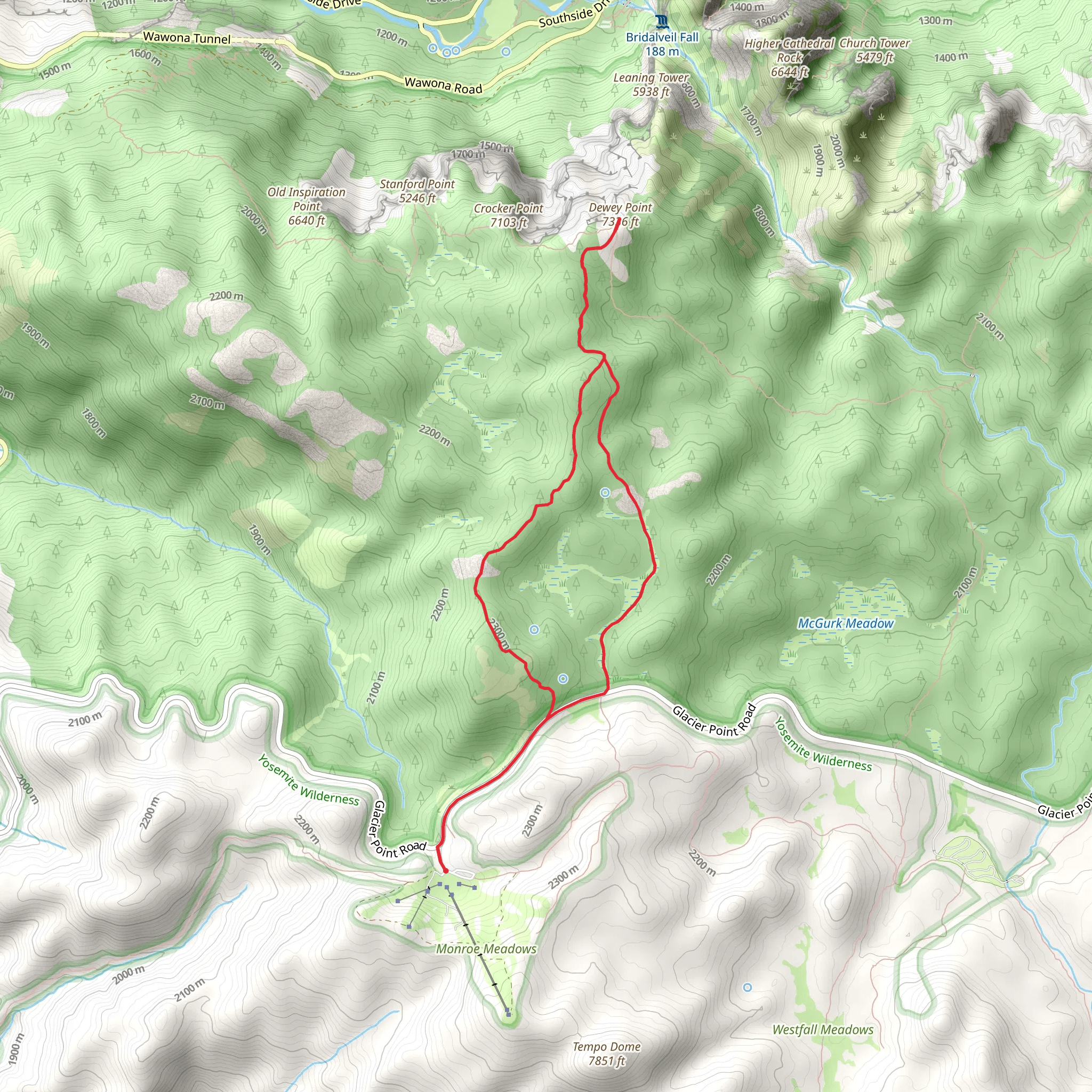 Dewey Point Ridge - Meadow Loop Trail mobile static map