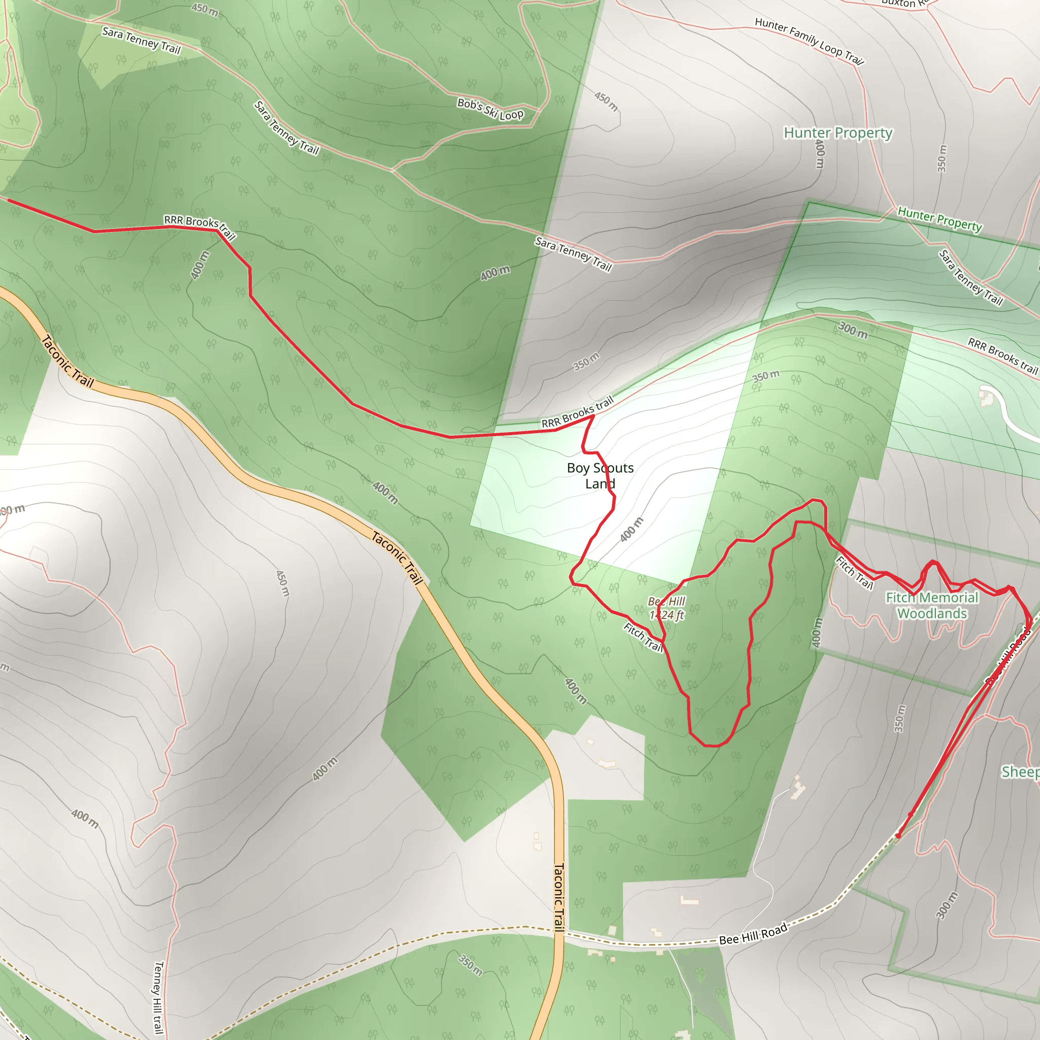 Bee Hill and Boy Scouts Land mobile static map