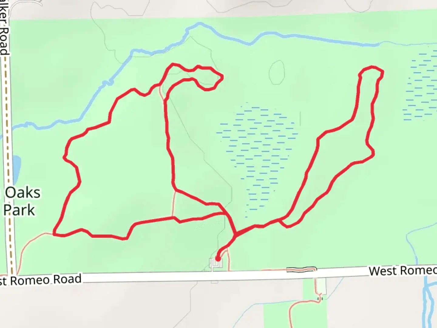 An image depicting the trail TRail Loop I and H and its surrounding area.