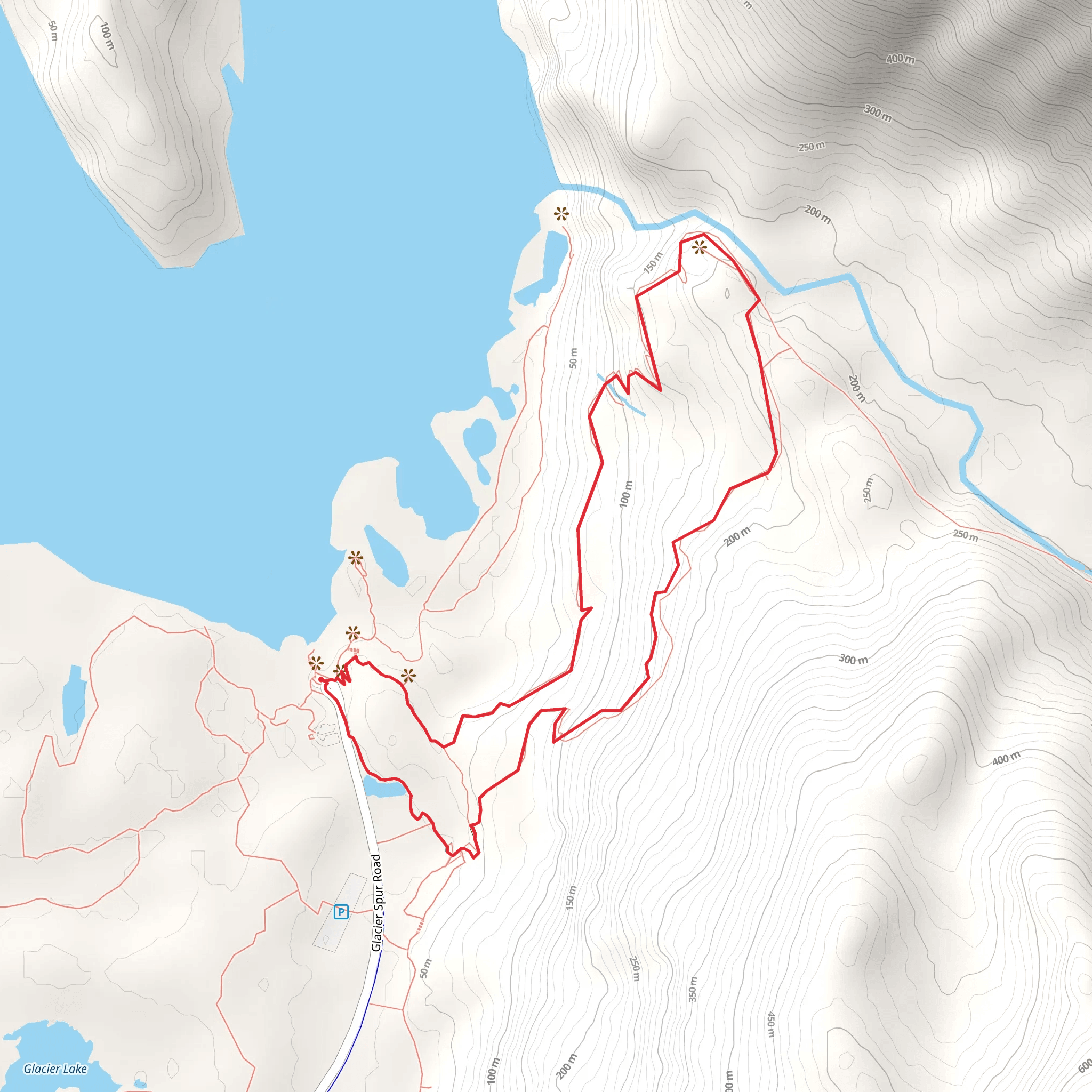Trail of Time and East Glacier Loop Trail mobile static map