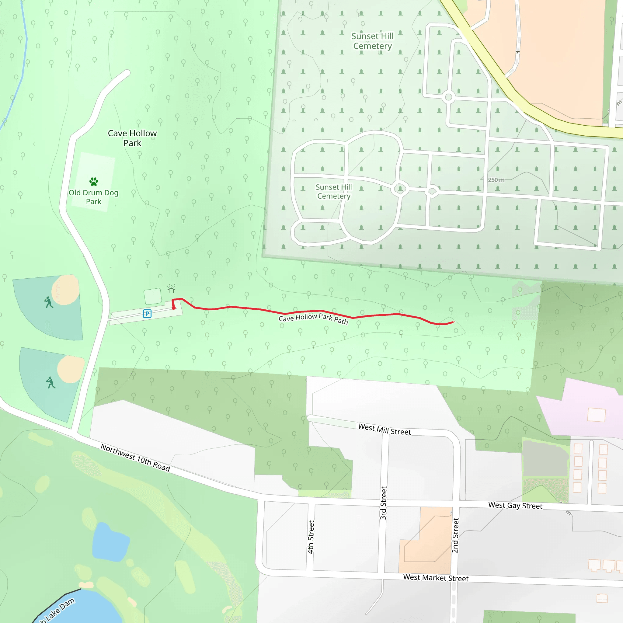 Cave Hollow Park Path mobile static map