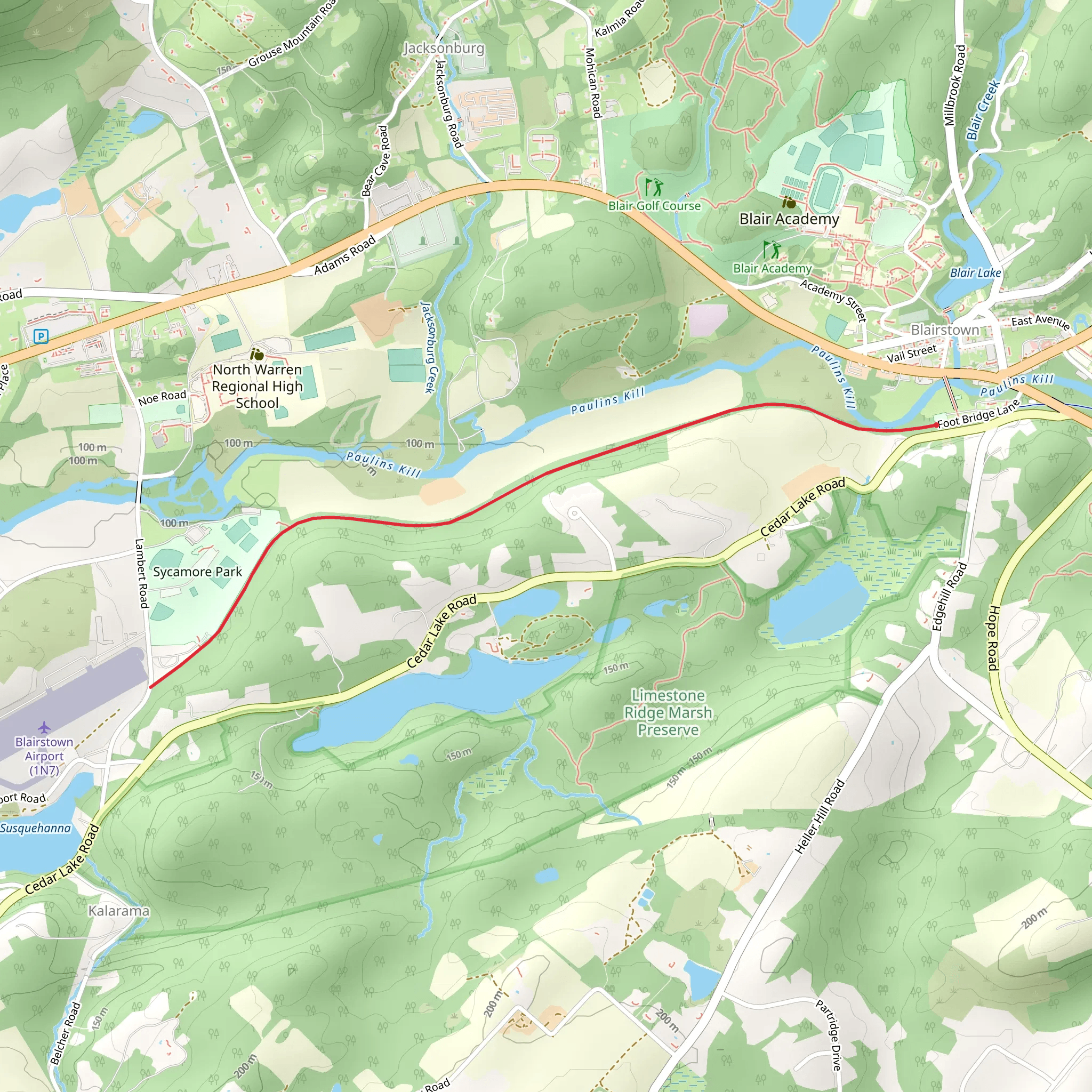 Paulinskill Valley Trail mobile static map