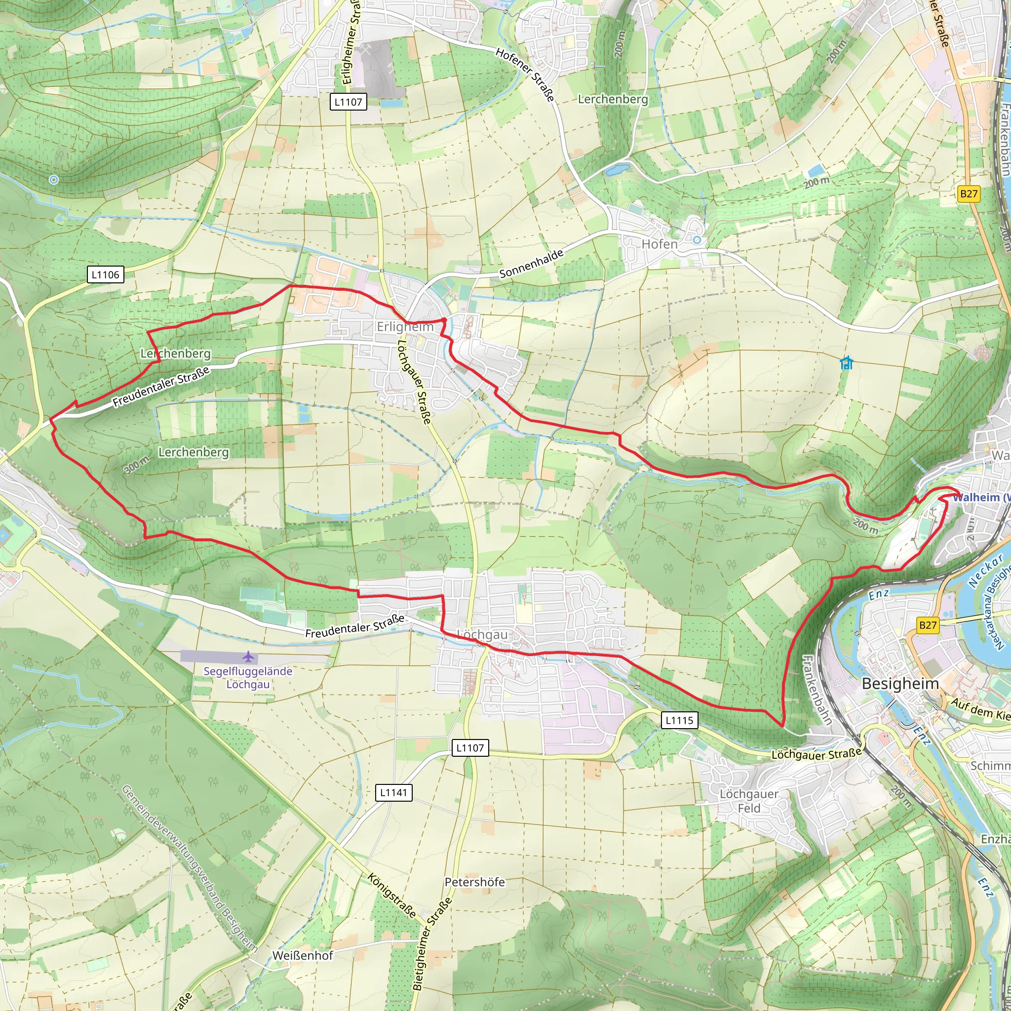 Erligheim and Lochgau Loop mobile static map