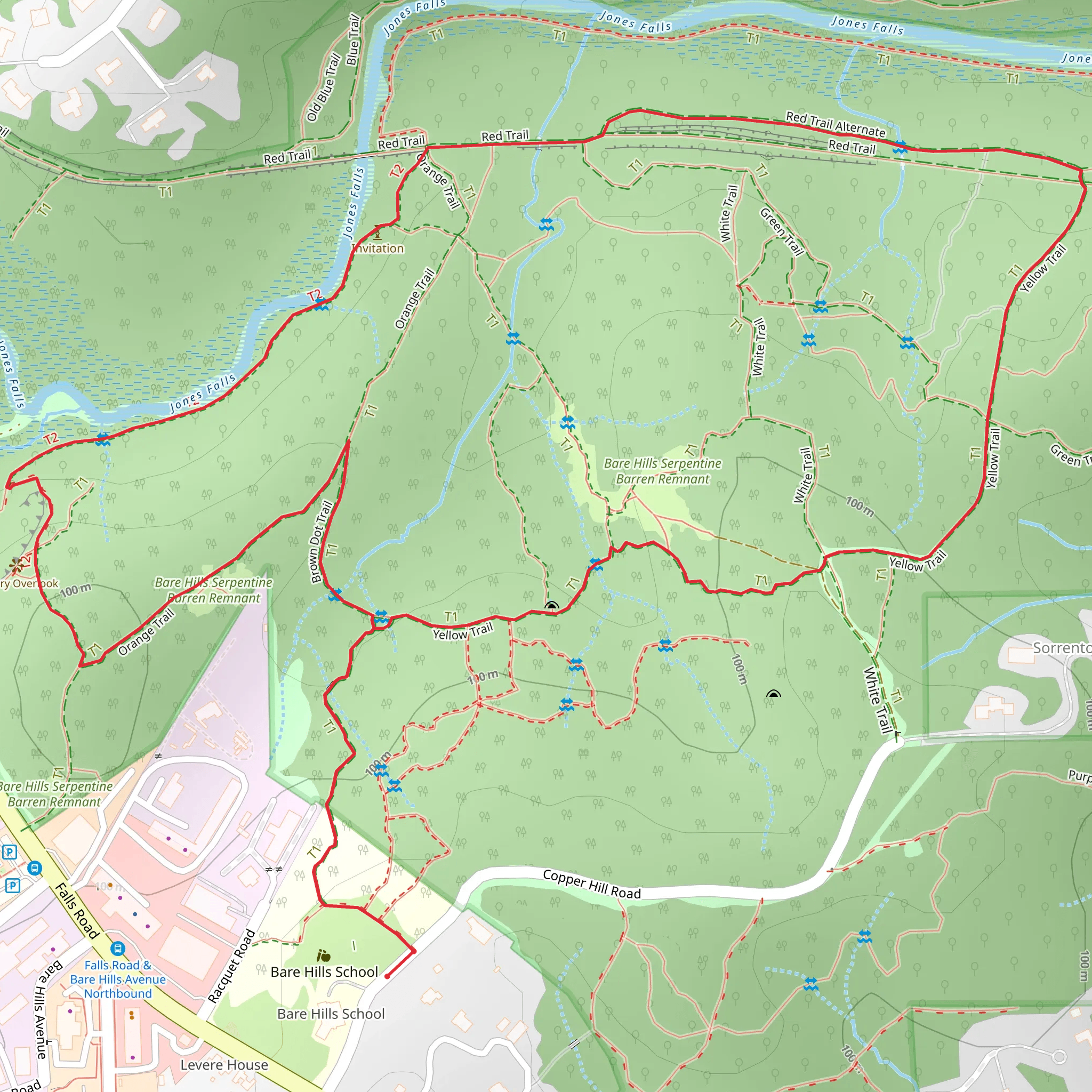 Yellow, Red and Orange Loop mobile static map
