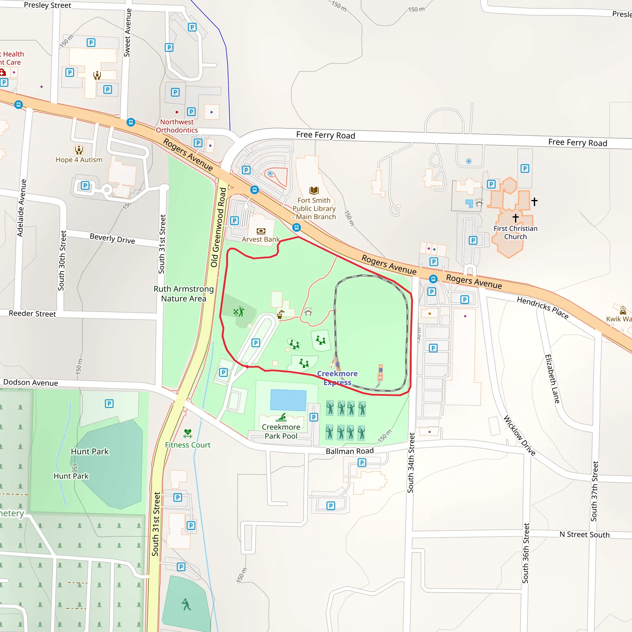 Creekmore Park Loop mobile static map