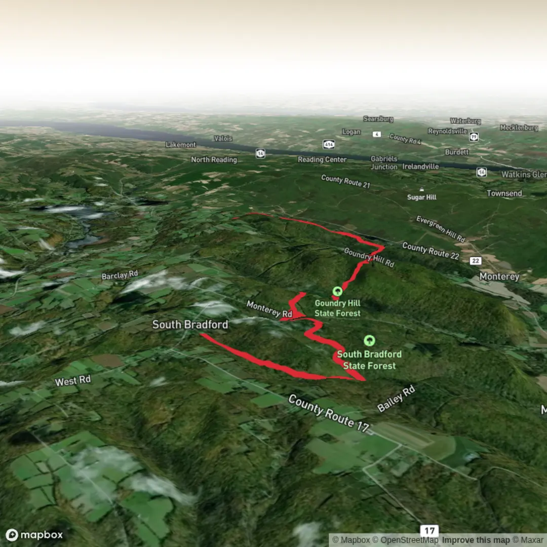 An image depicting the trail Goundry Hill State Forest via NCT and its surrounding area.