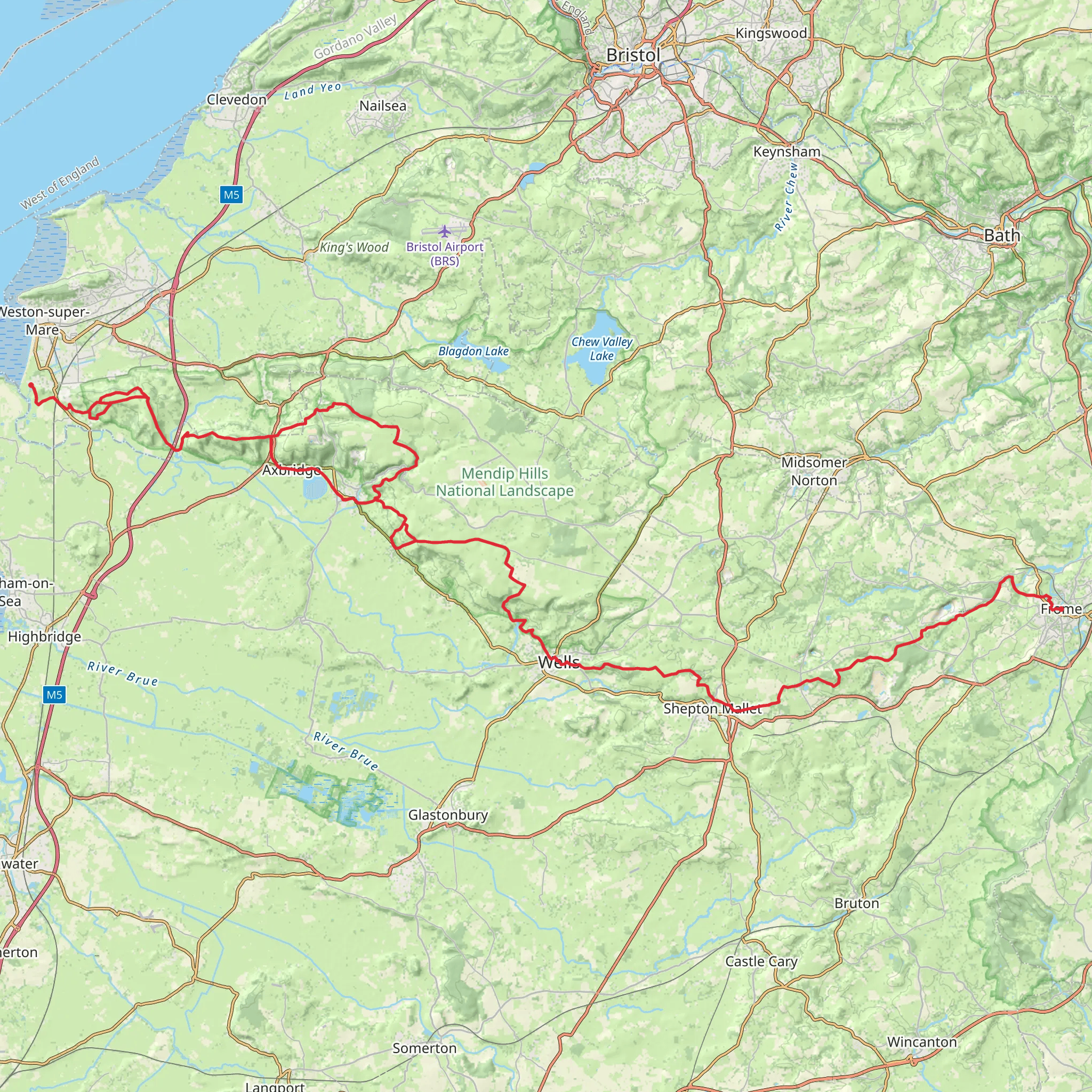 Mendip Way mobile static map