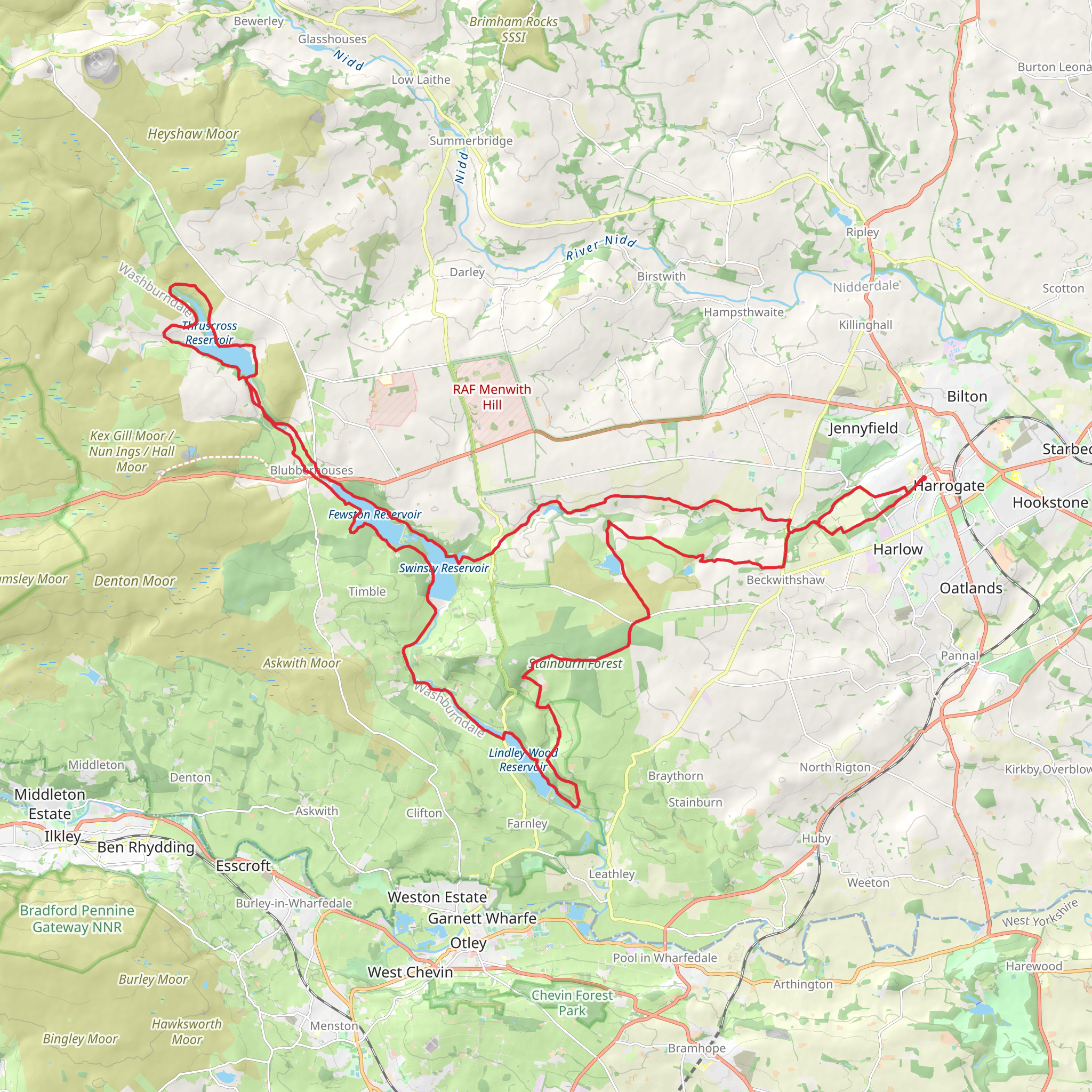 Harrogate Loop via Six Dales and Harrogate Link mobile static map