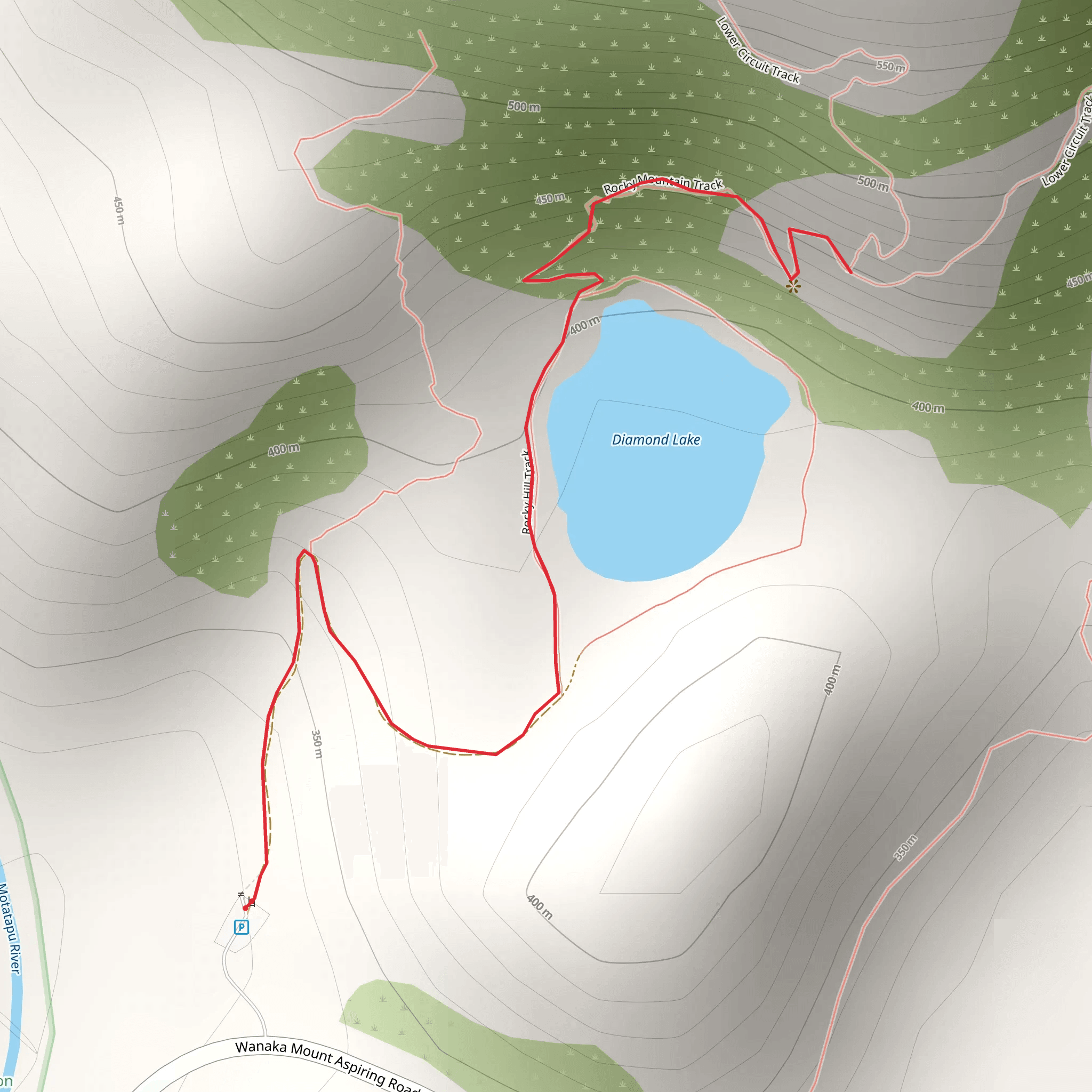 Diamond Lake Lookout Track mobile static map