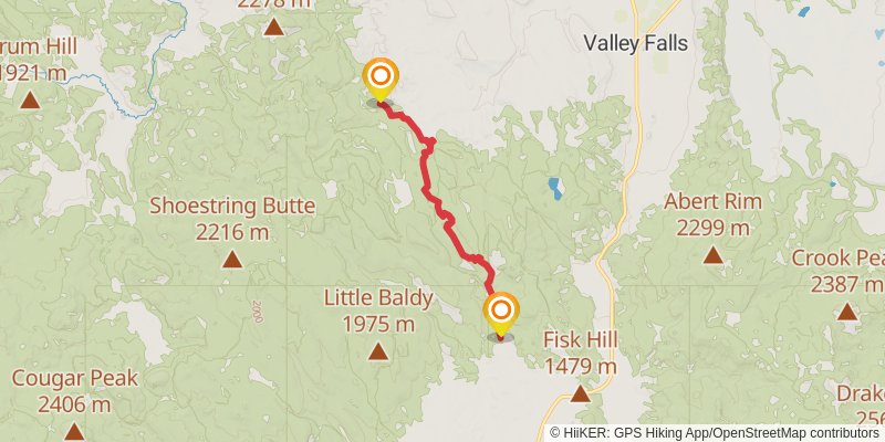 Oregon Desert Trail stage 17 Map