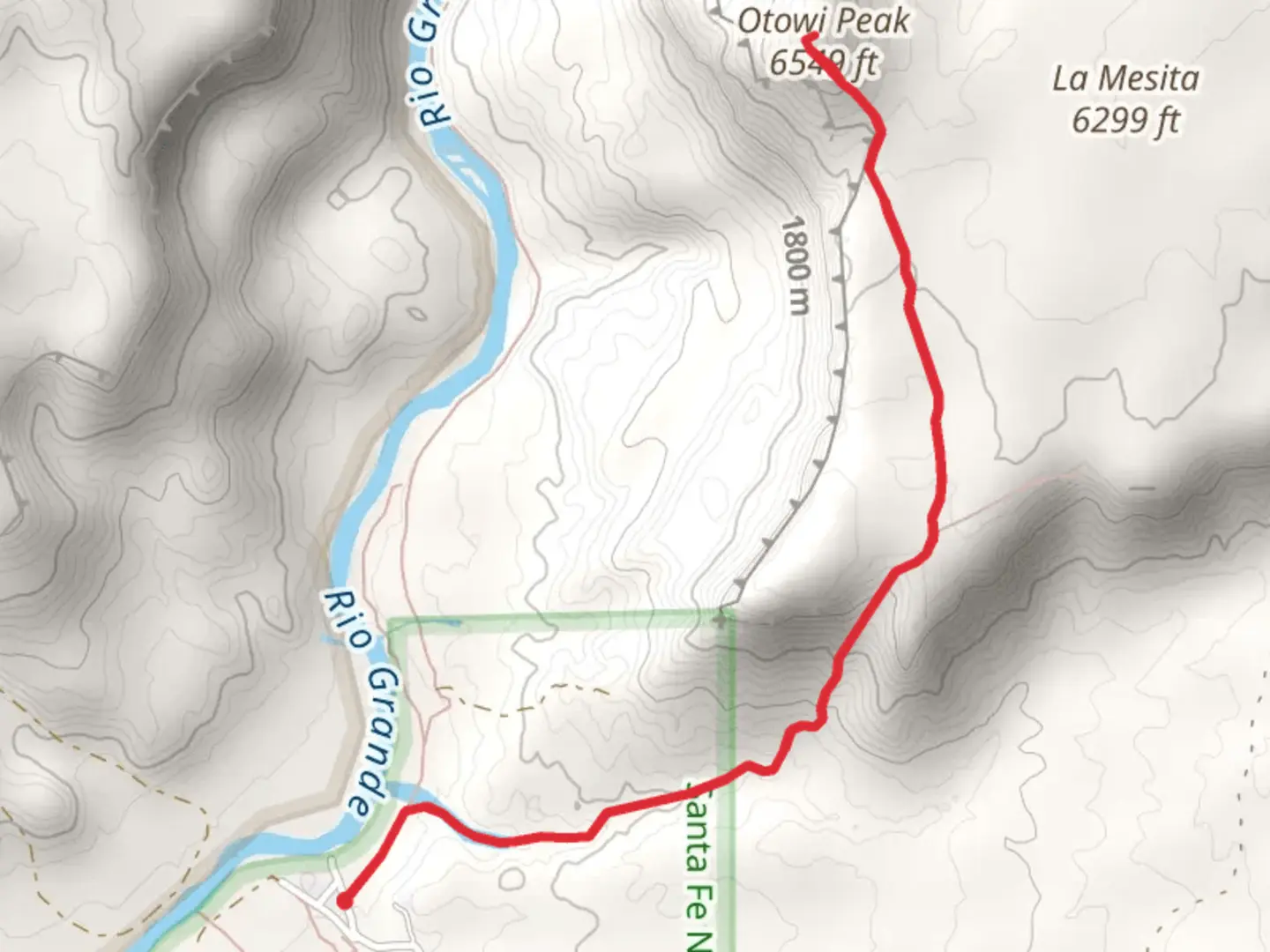 An image depicting the trail Otowi Peak Trail and its surrounding area.