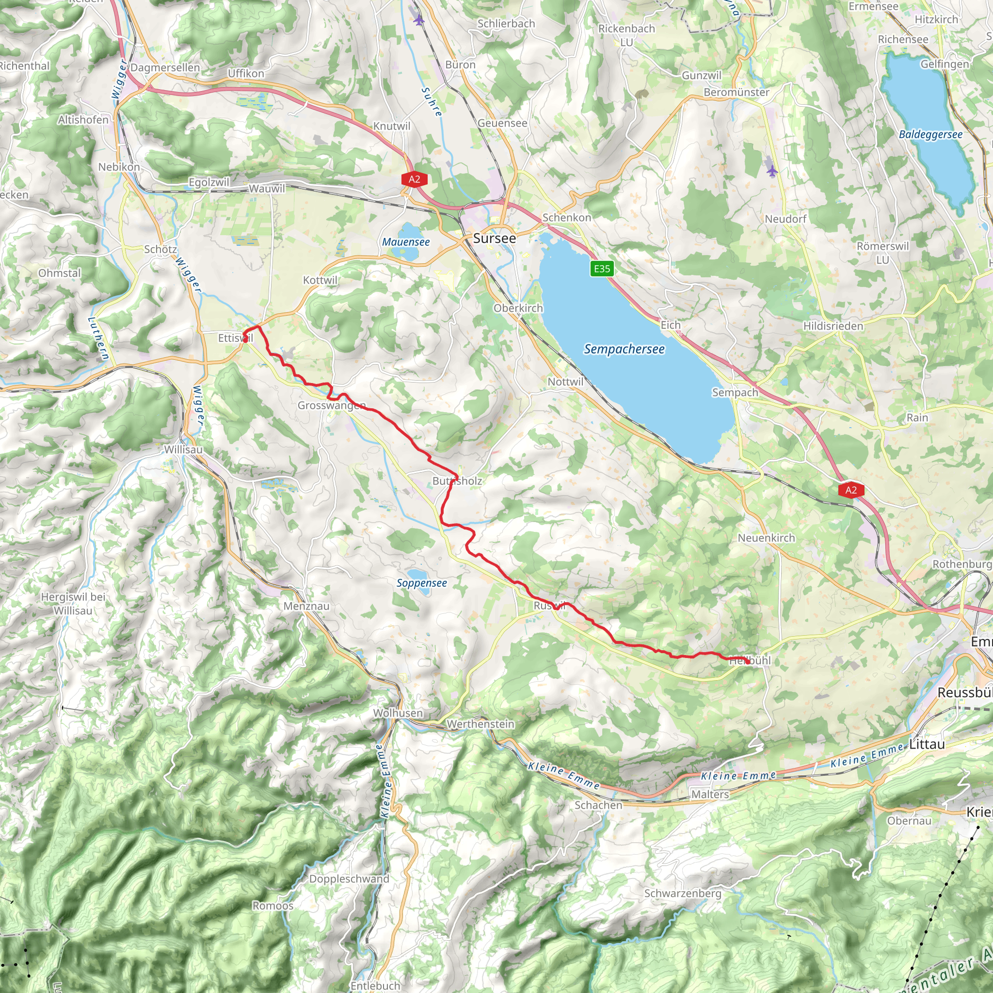 Luzerner Kapellenweg mobile static map