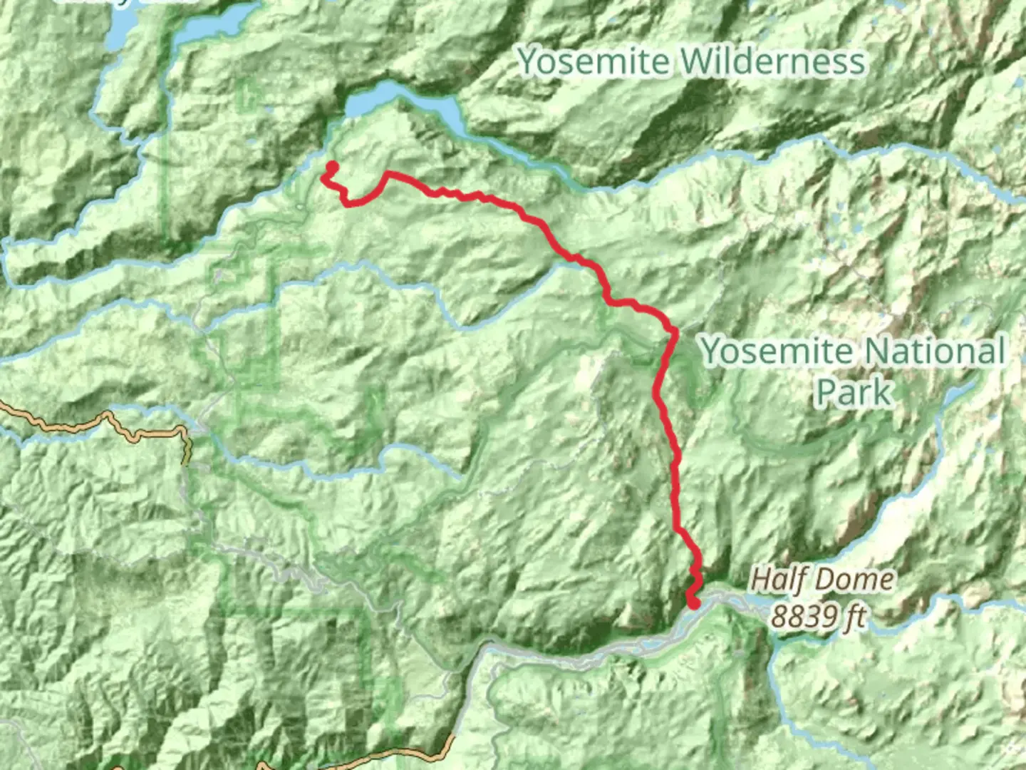 An image depicting the trail Hetch Hetchy Road to Yosemite Valley via Lukens Lake Trail and its surrounding area.