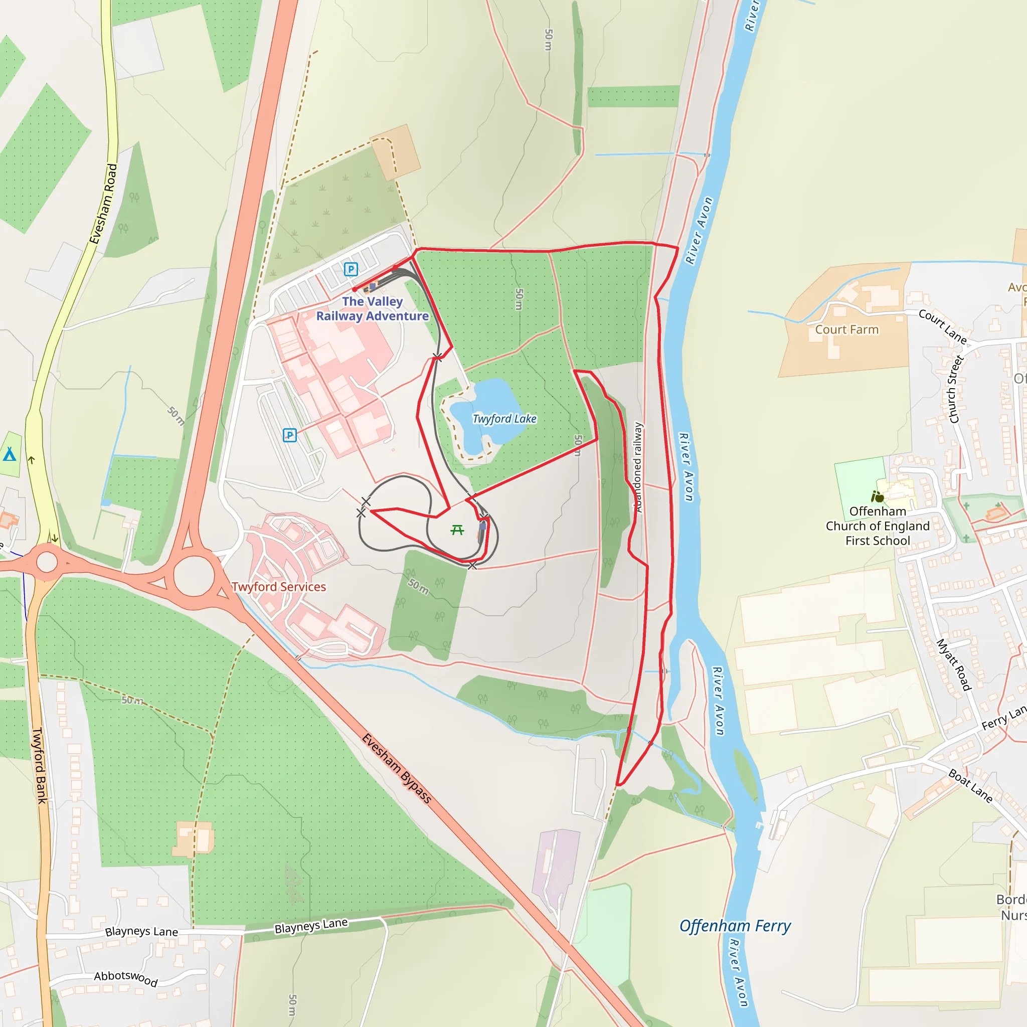 Evesham Country Park Loop mobile static map