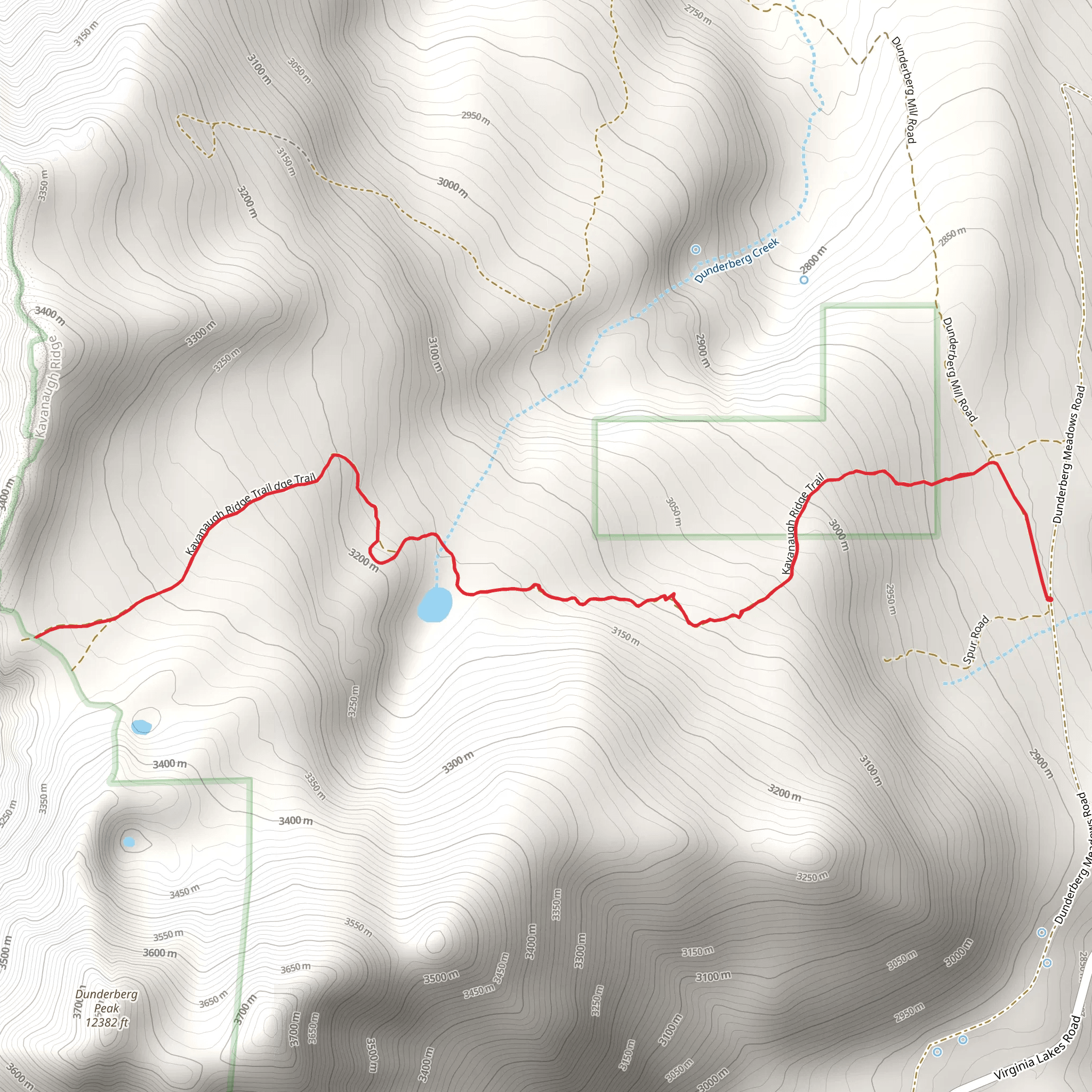 Kavanaugh Ridge Trail mobile static map
