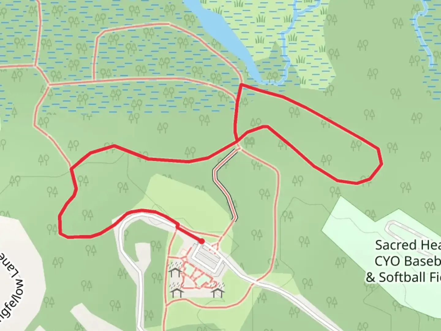 An image depicting the trail Mount Holly Bypass Loop - West and its surrounding area.