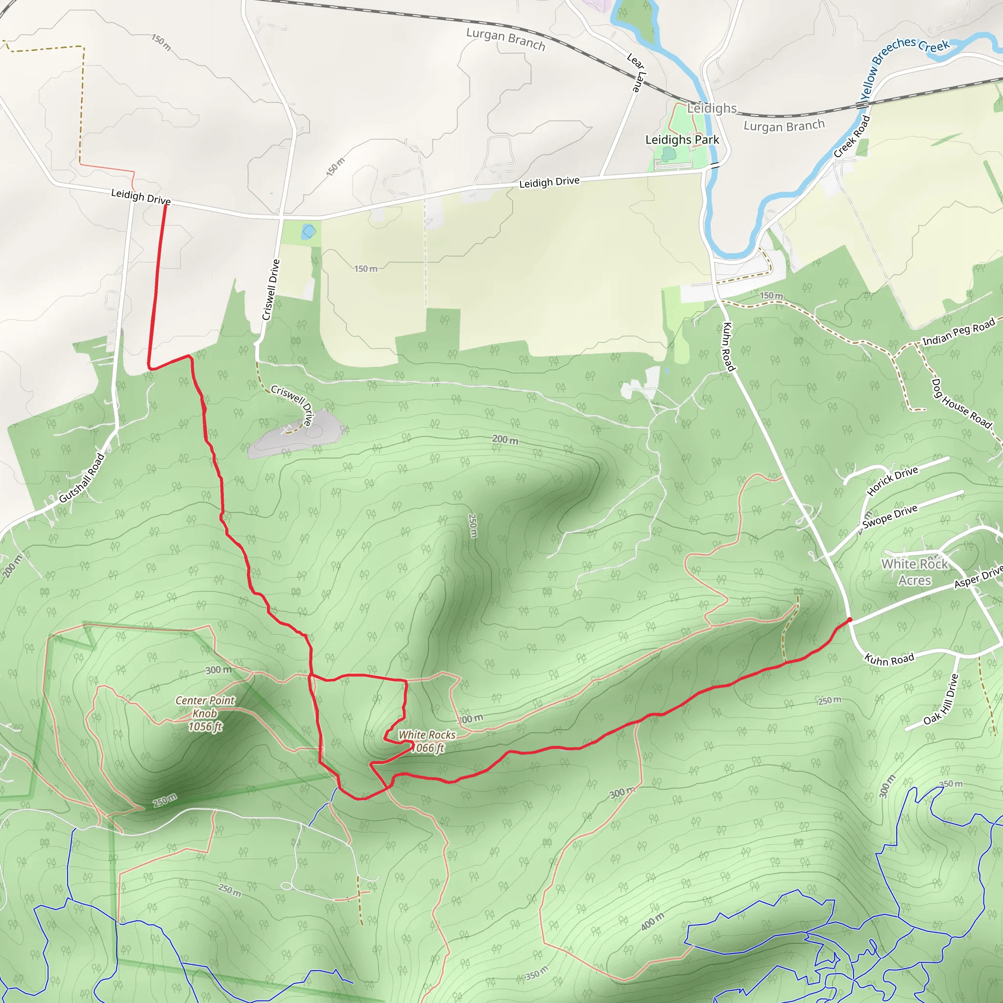 White Rocks Summit Loop Trail from Kuhn Road mobile static map