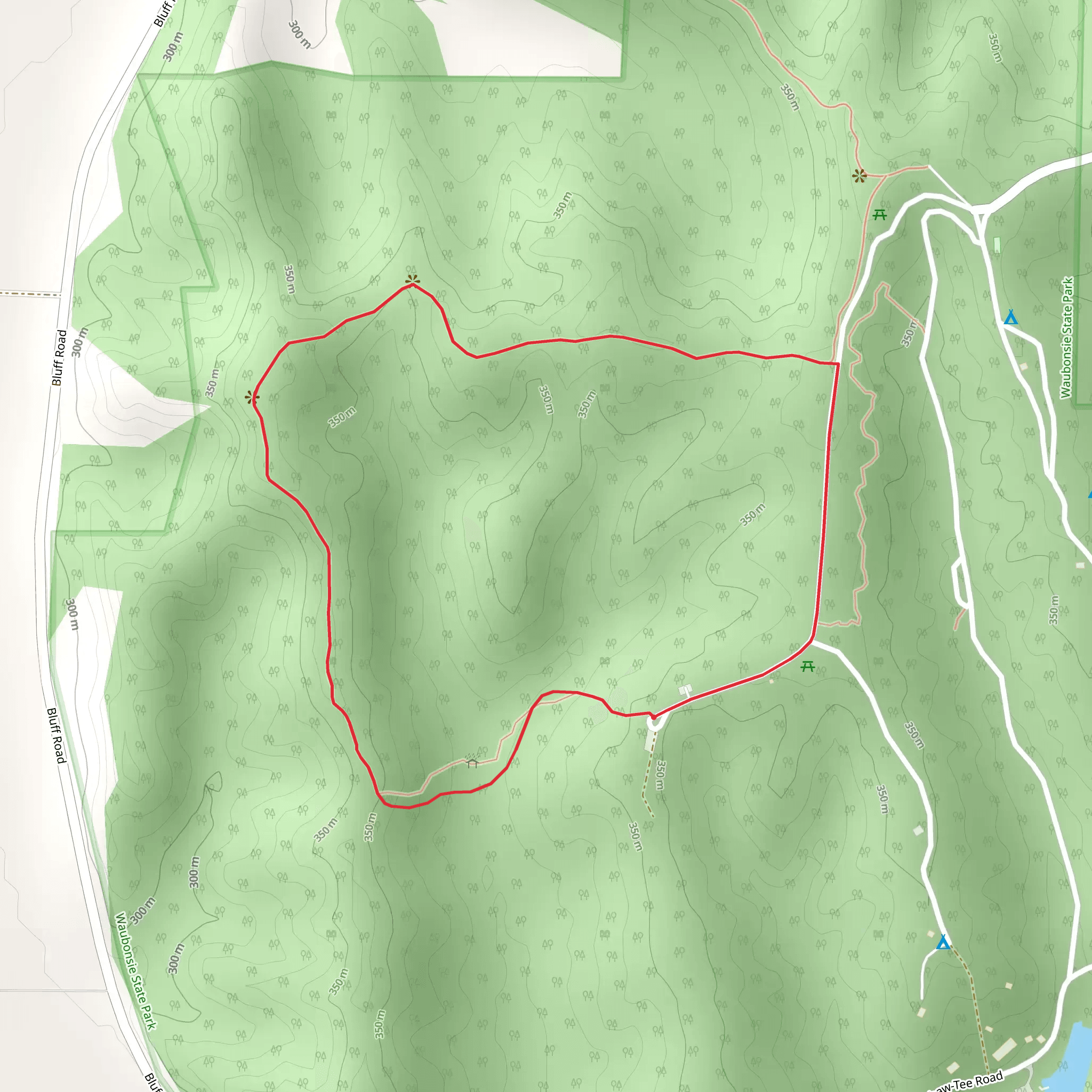 Waubonsie State Park Loop mobile static map