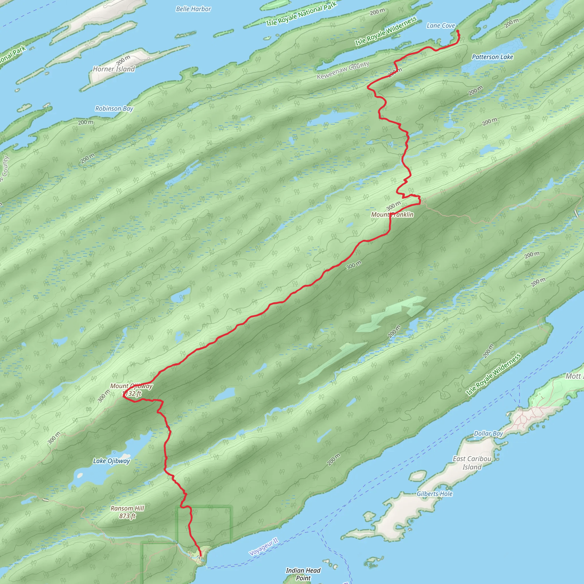 Lane Cove, Mount Franklin and Mount Ojibway Trail mobile static map