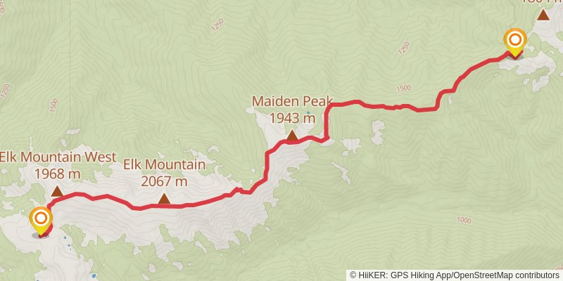 Obstruction Point - Deer Park Trail stage 2 Map