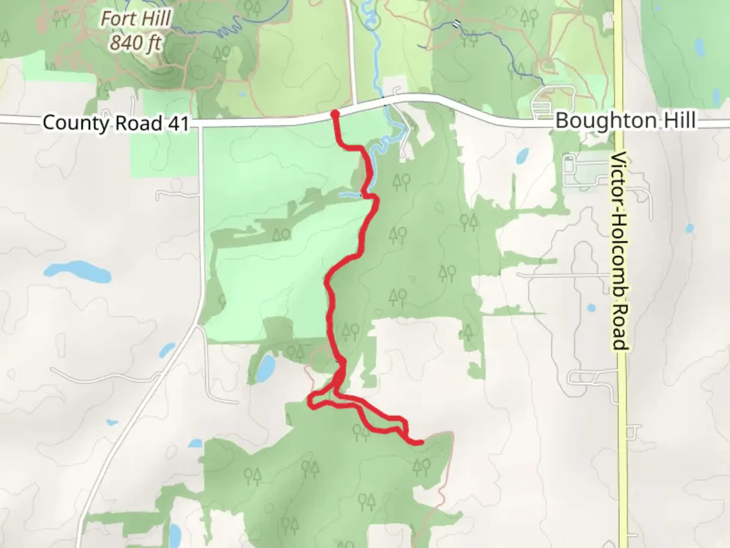 An image depicting the trail Seneca Trail and its surrounding area.