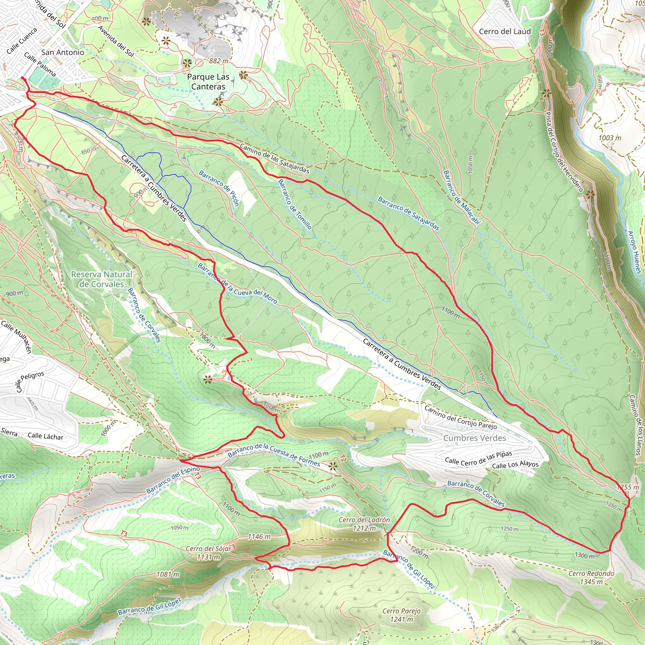 PR A 327 Pinares de La Zubia mobile static map