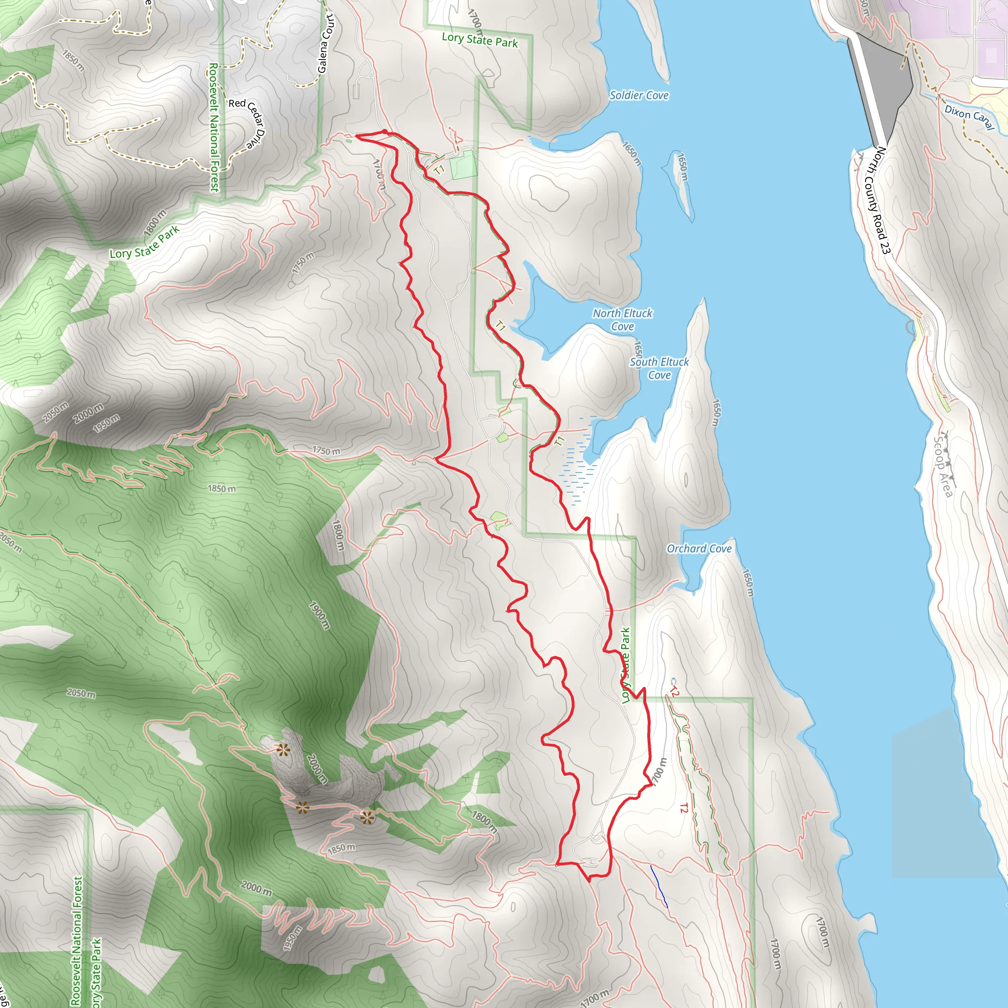 West and East Valley Trail Loop mobile static map